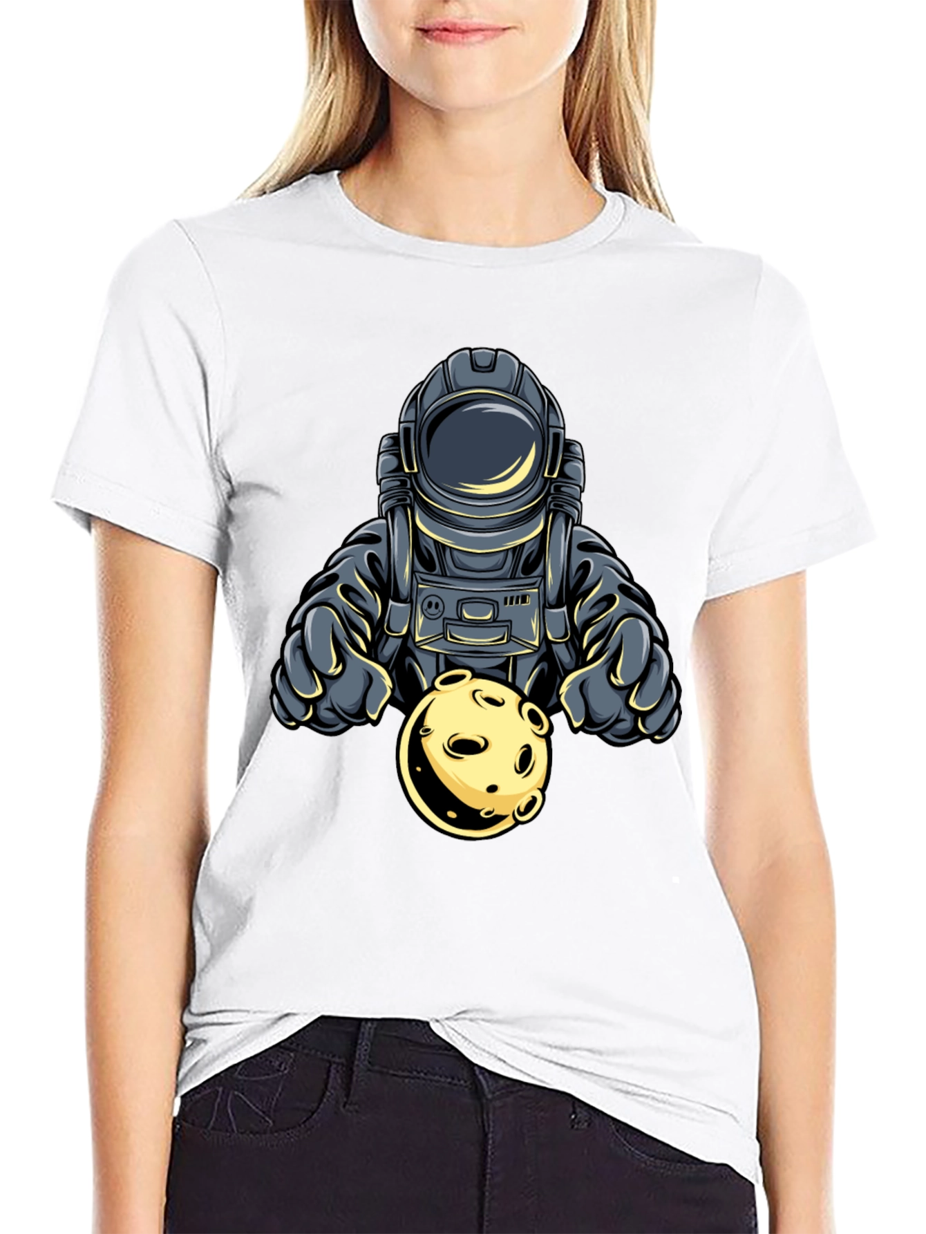 Astronaut Moon Graphic T-Shirt - Stylish Space Tee