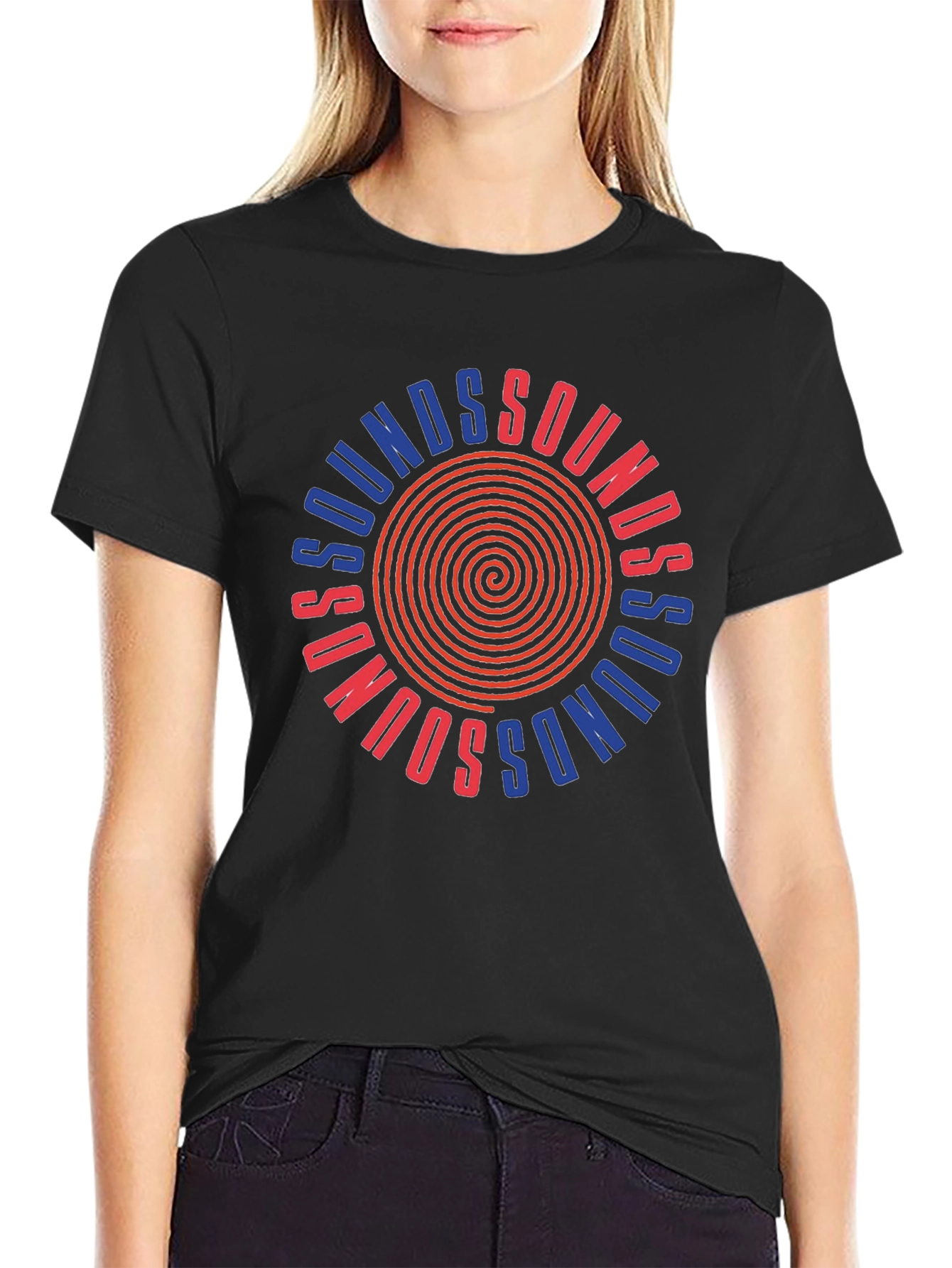 Sounds Graphic Tee - Retro Spiral Design