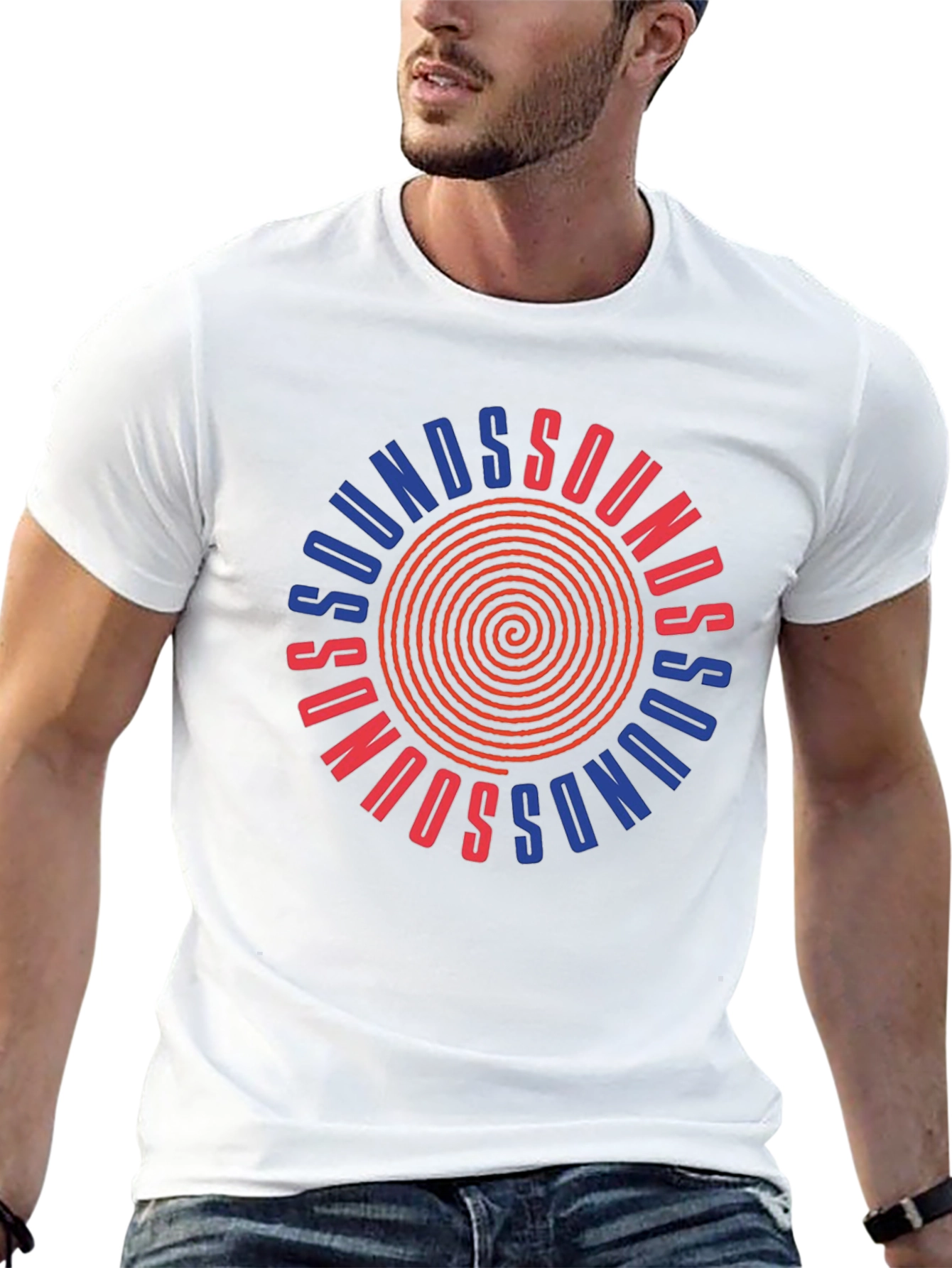 Sounds Graphic Tee - Retro Spiral Design