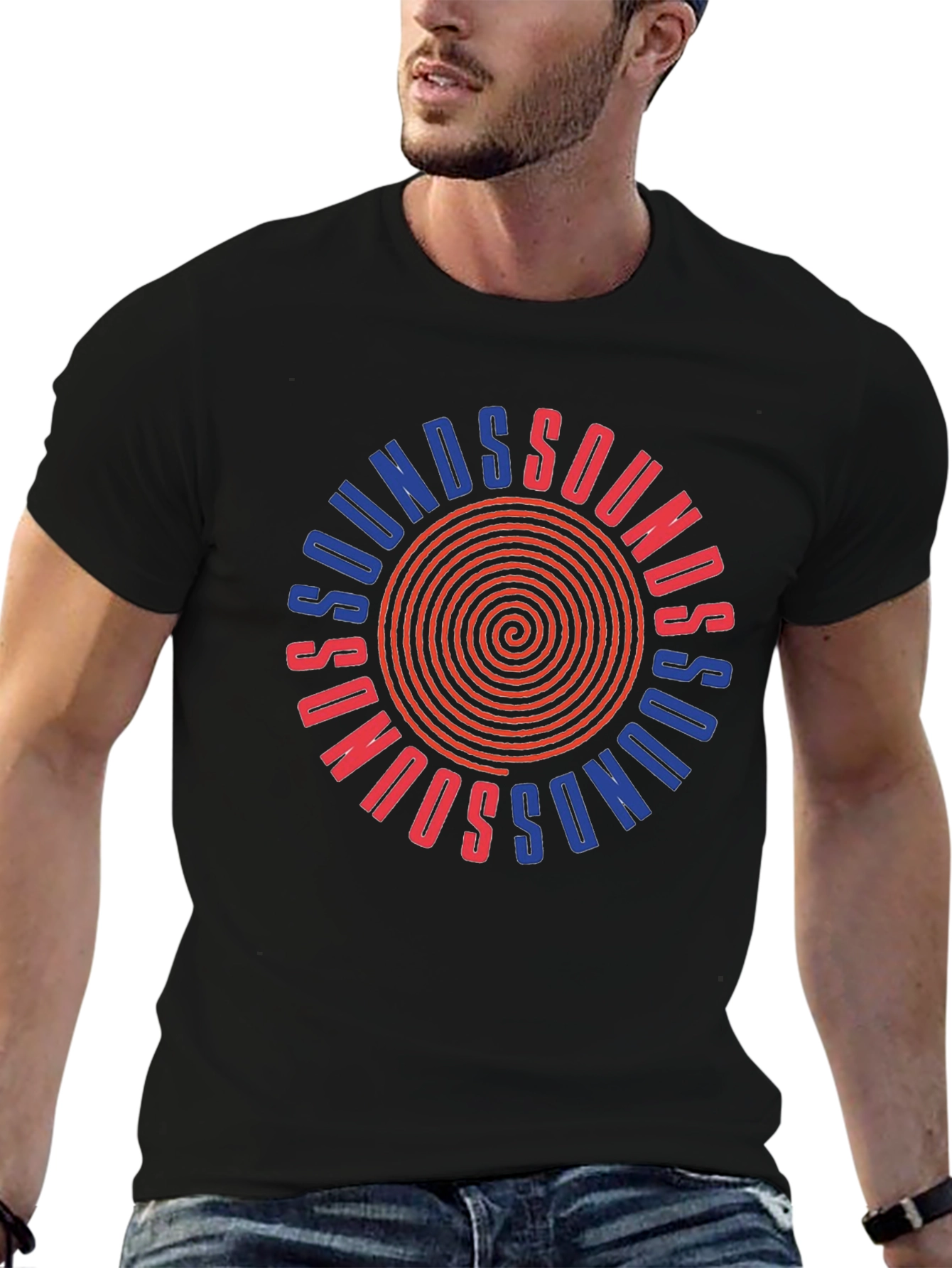 Sounds Graphic Tee - Retro Spiral Design