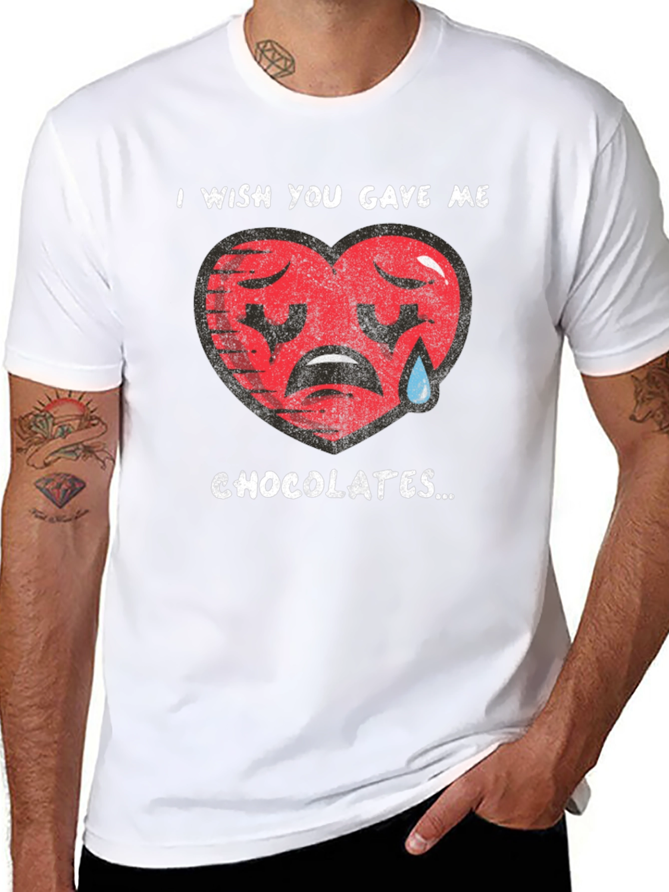 Sad Heart Chocolate Wish Graphic T-Shirt