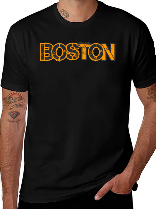 Boston Graphic Print Black T-Shirt