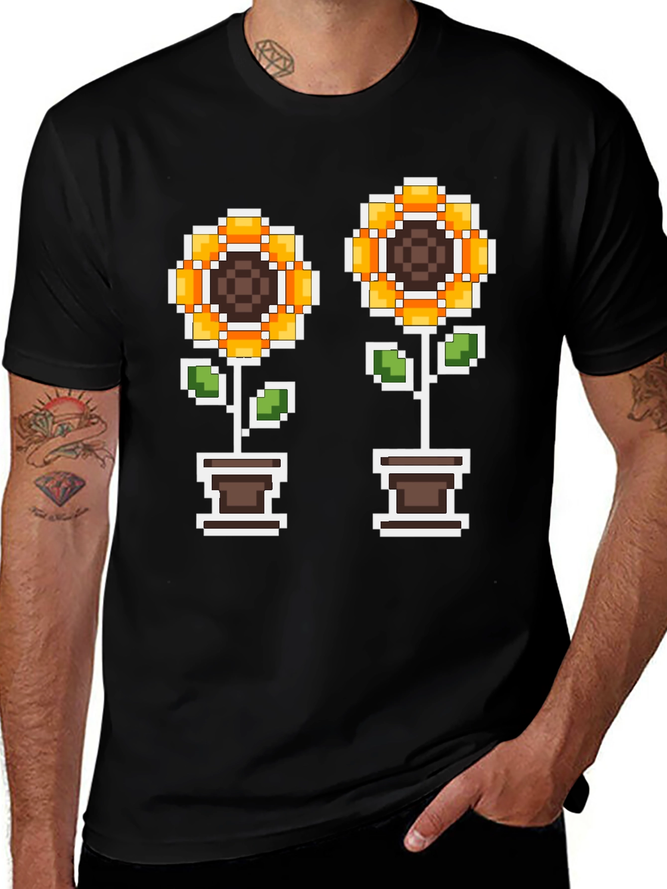 Pixel Sunflower T-Shirt - Gamer Style Tee