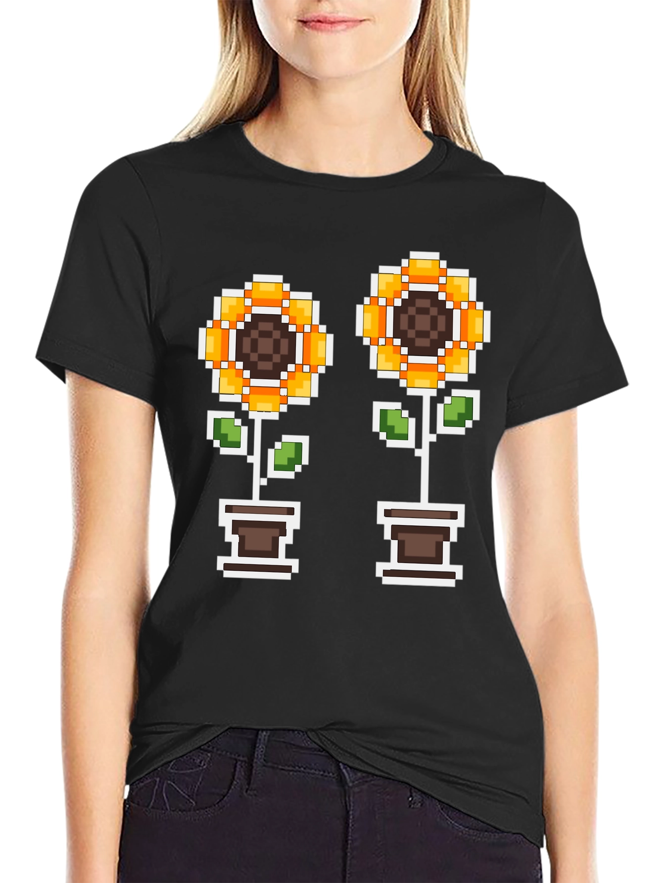 Pixel Sunflower T-Shirt - Gamer Style Tee