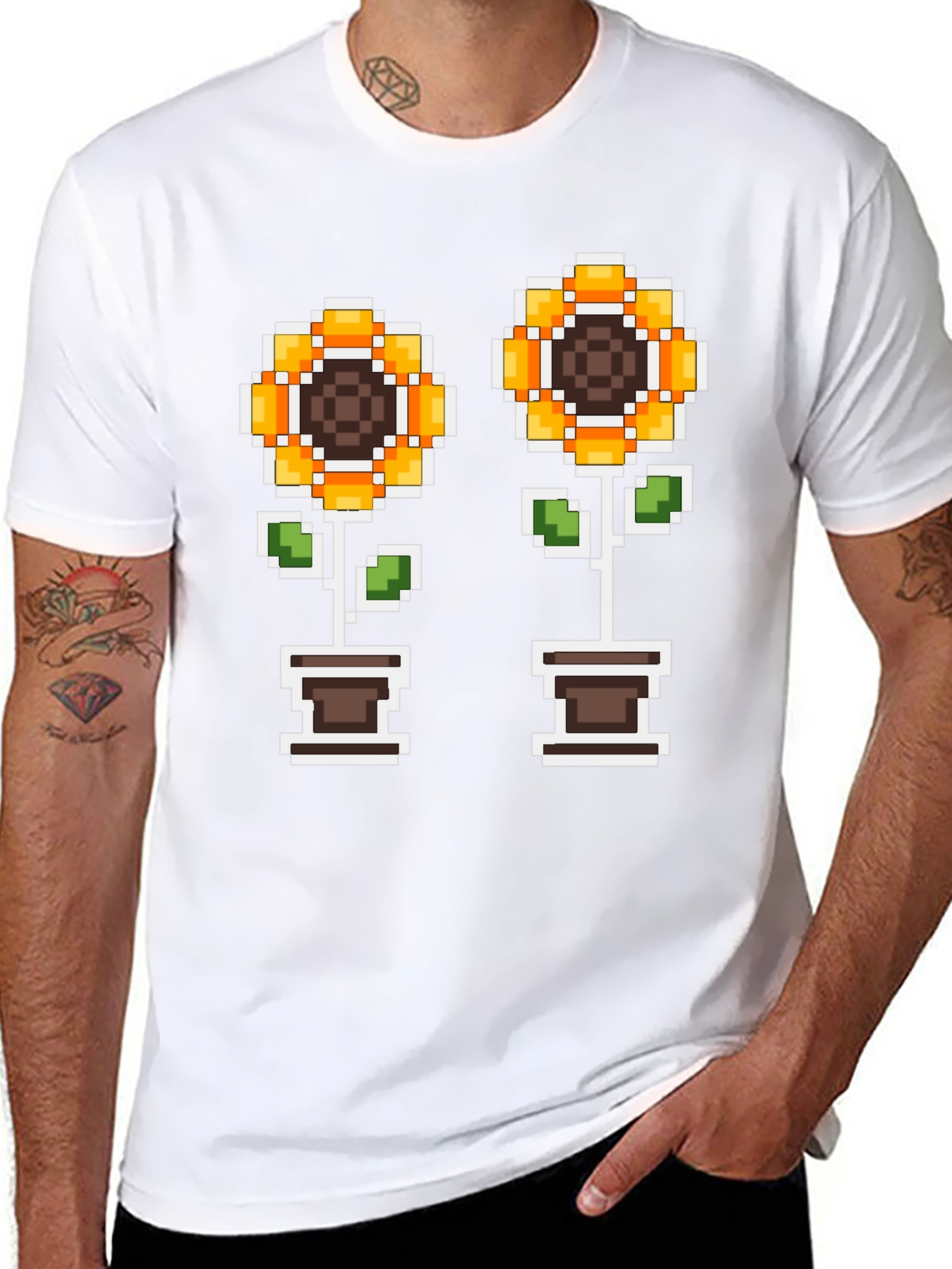Pixel Sunflower T-Shirt - Gamer Style Tee