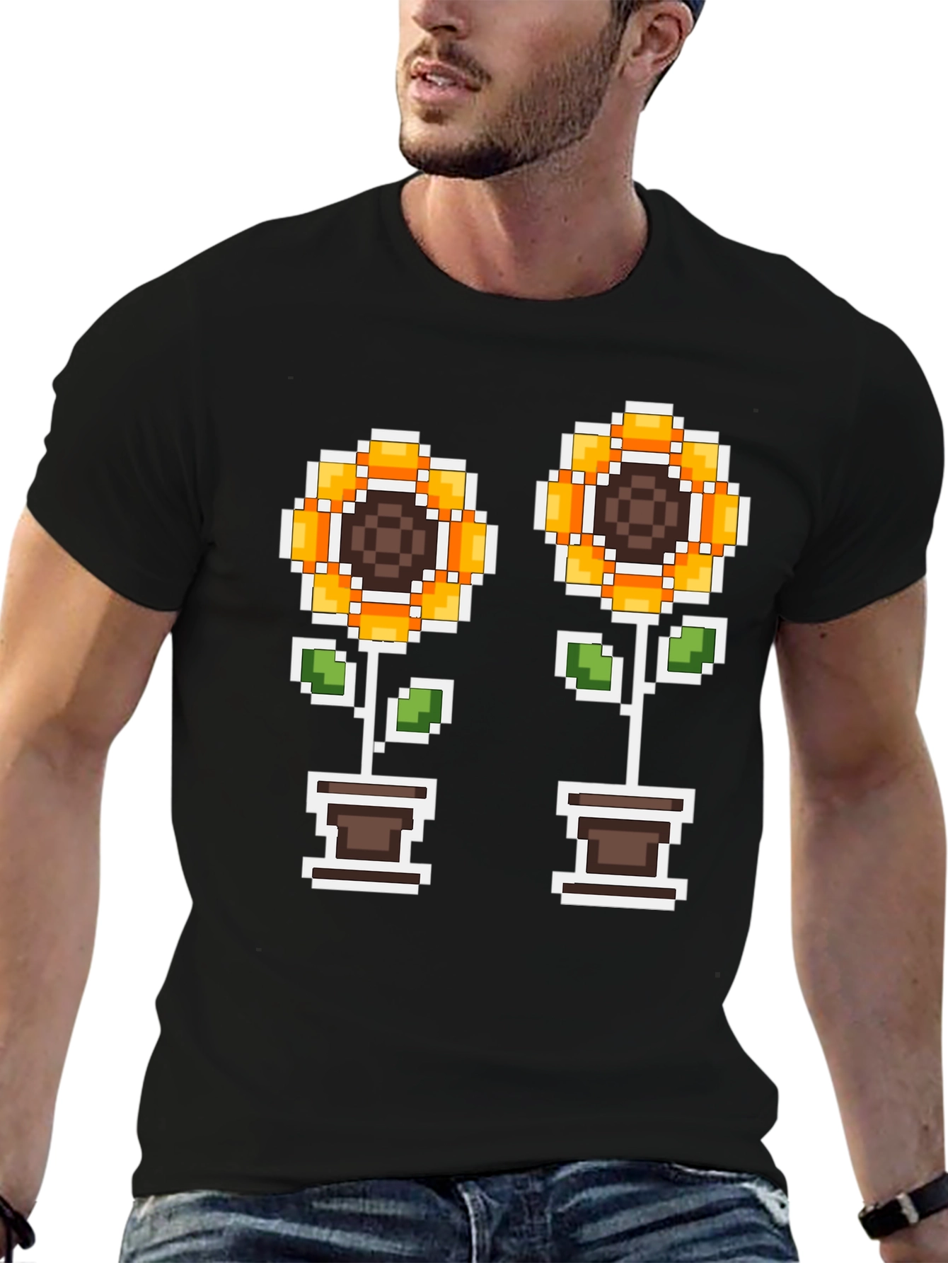 Pixel Sunflower T-Shirt - Gamer Style Tee