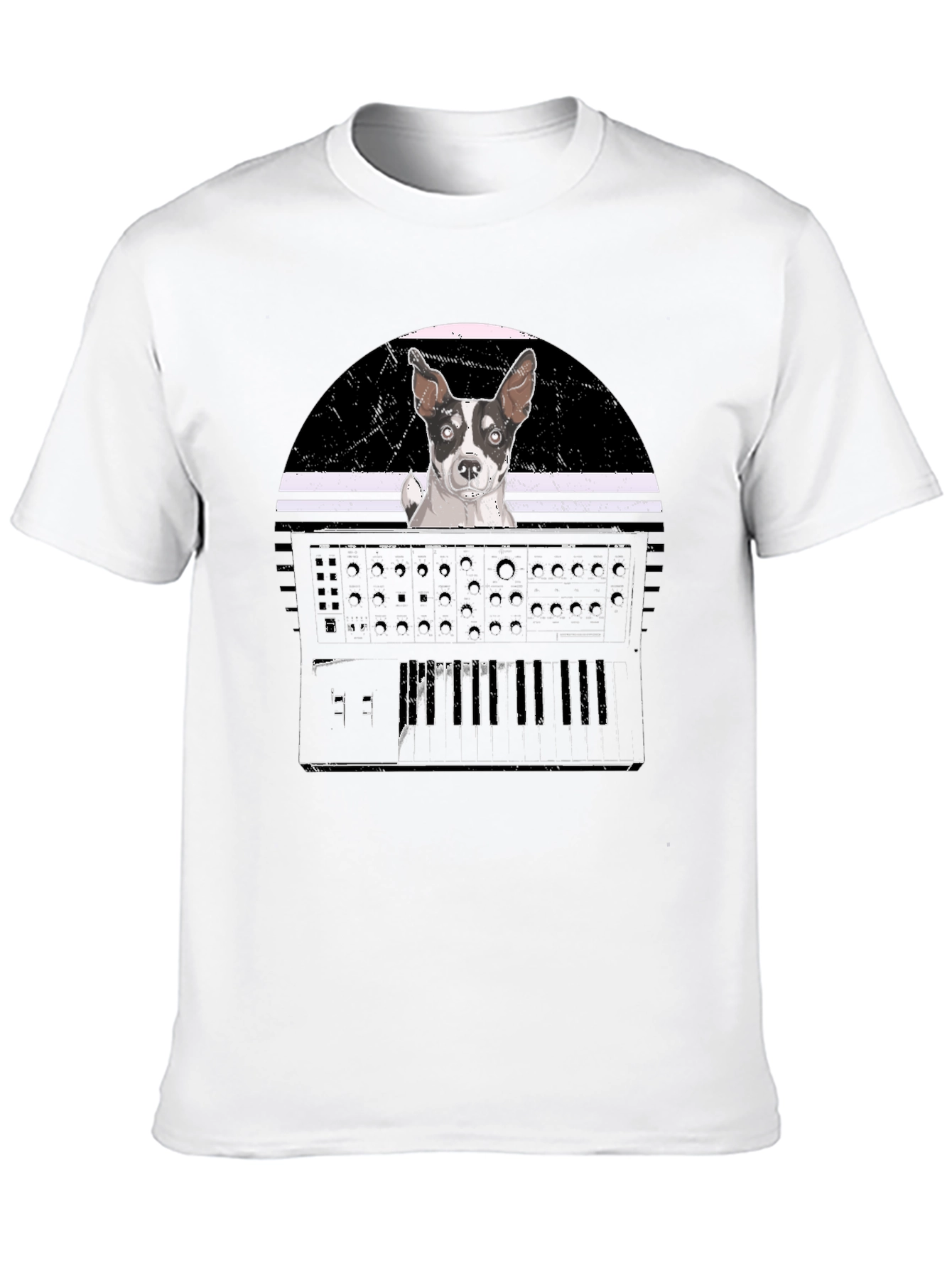 Dog Synth Graphic Tee - Cool Musician T-Shirt
