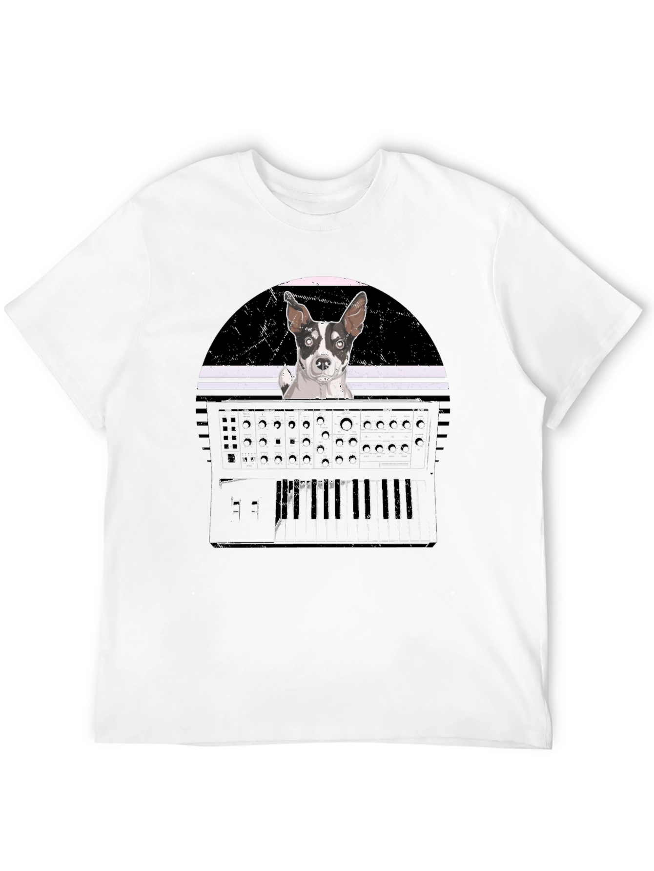 Dog Synth Graphic Tee - Cool Musician T-Shirt