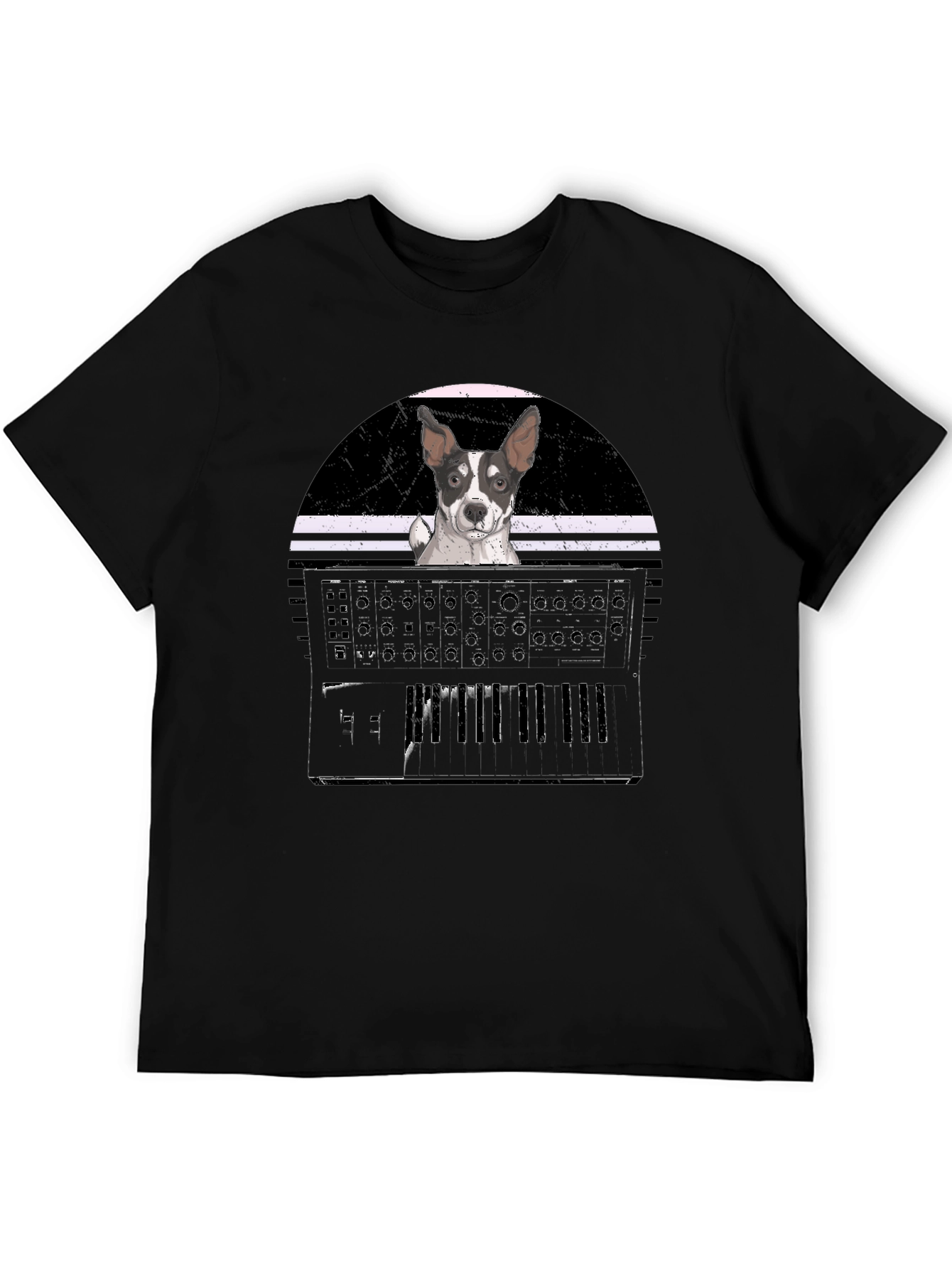 Dog Synth Graphic Tee - Cool Musician T-Shirt
