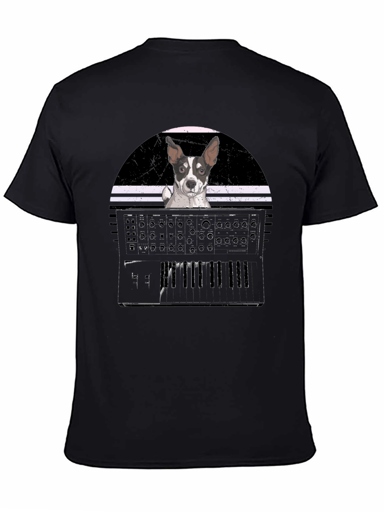 Dog Synth Graphic Tee - Cool Musician T-Shirt