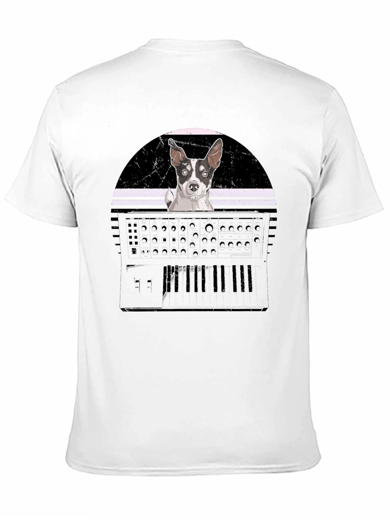Dog Synth Graphic Tee - Cool Musician T-Shirt