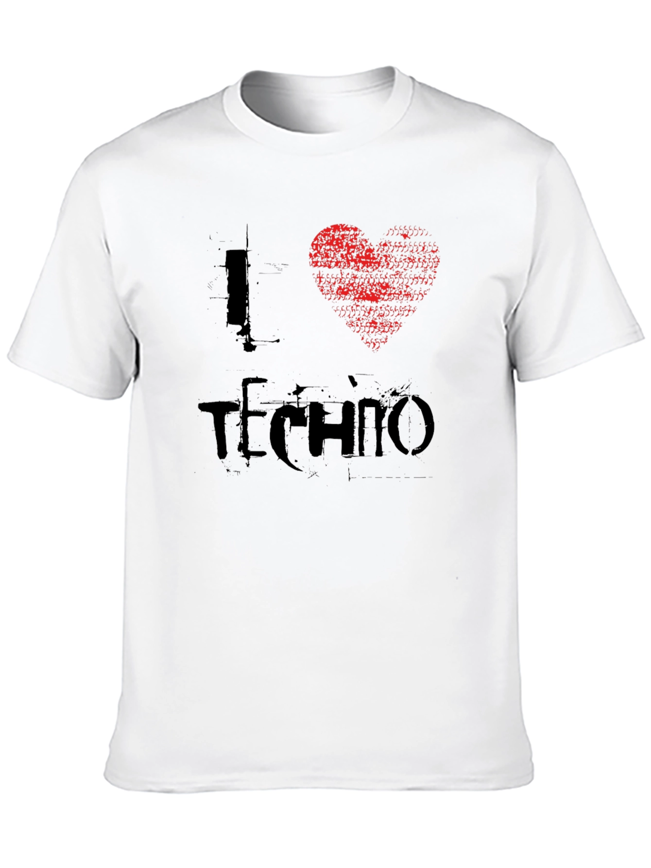 I Love Techno Graphic Tee - Black Crew Neck