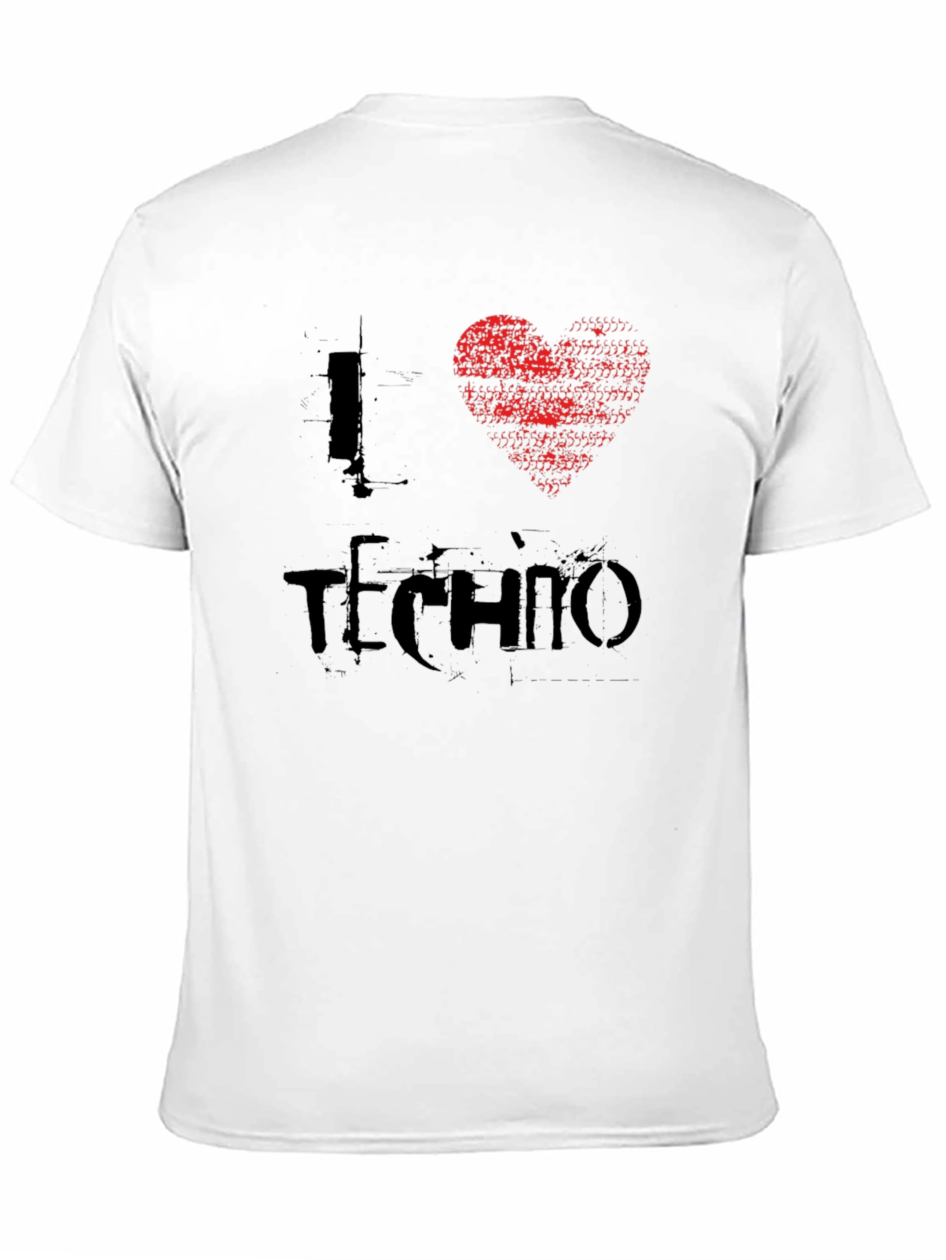 I Love Techno Graphic Tee - Black Crew Neck
