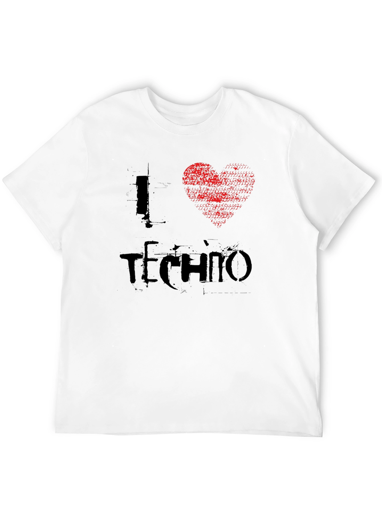 I Love Techno Graphic Tee - Black Crew Neck