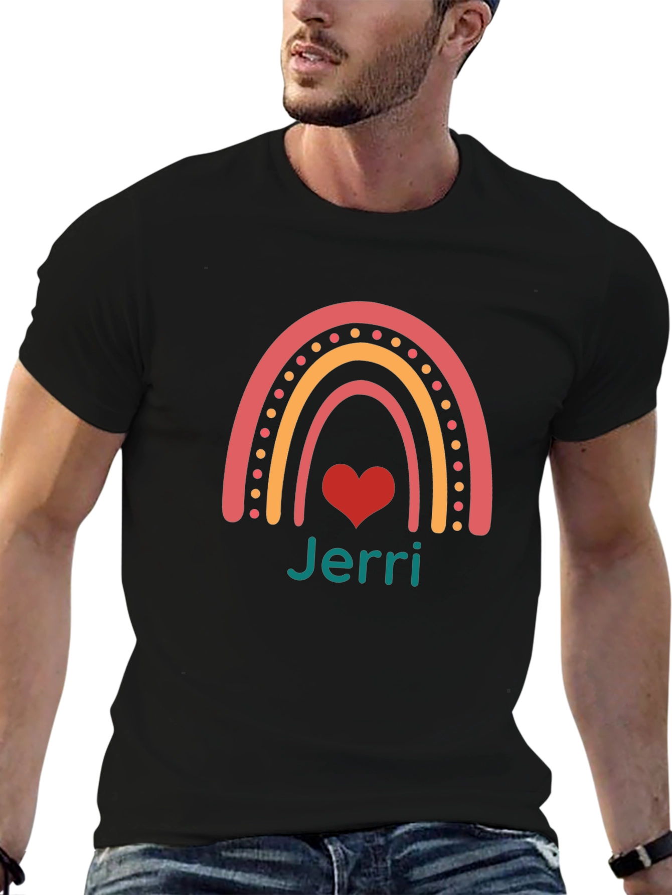 Jerri Rainbow Heart Graphic T-Shirt