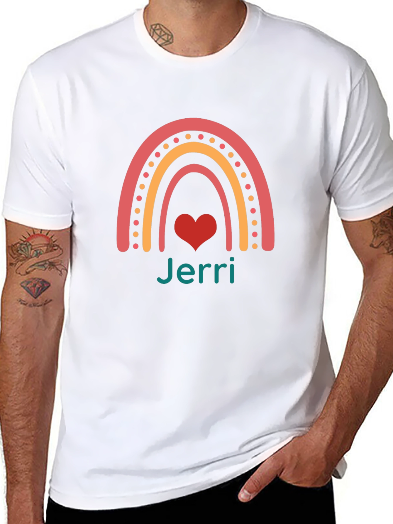 Jerri Rainbow Heart Graphic T-Shirt
