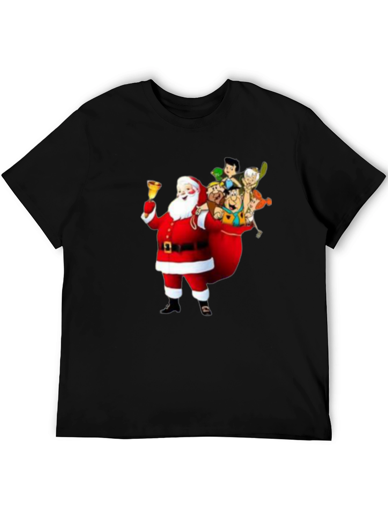 Santa Flintstones T-Shirt - Christmas Cartoon Tee