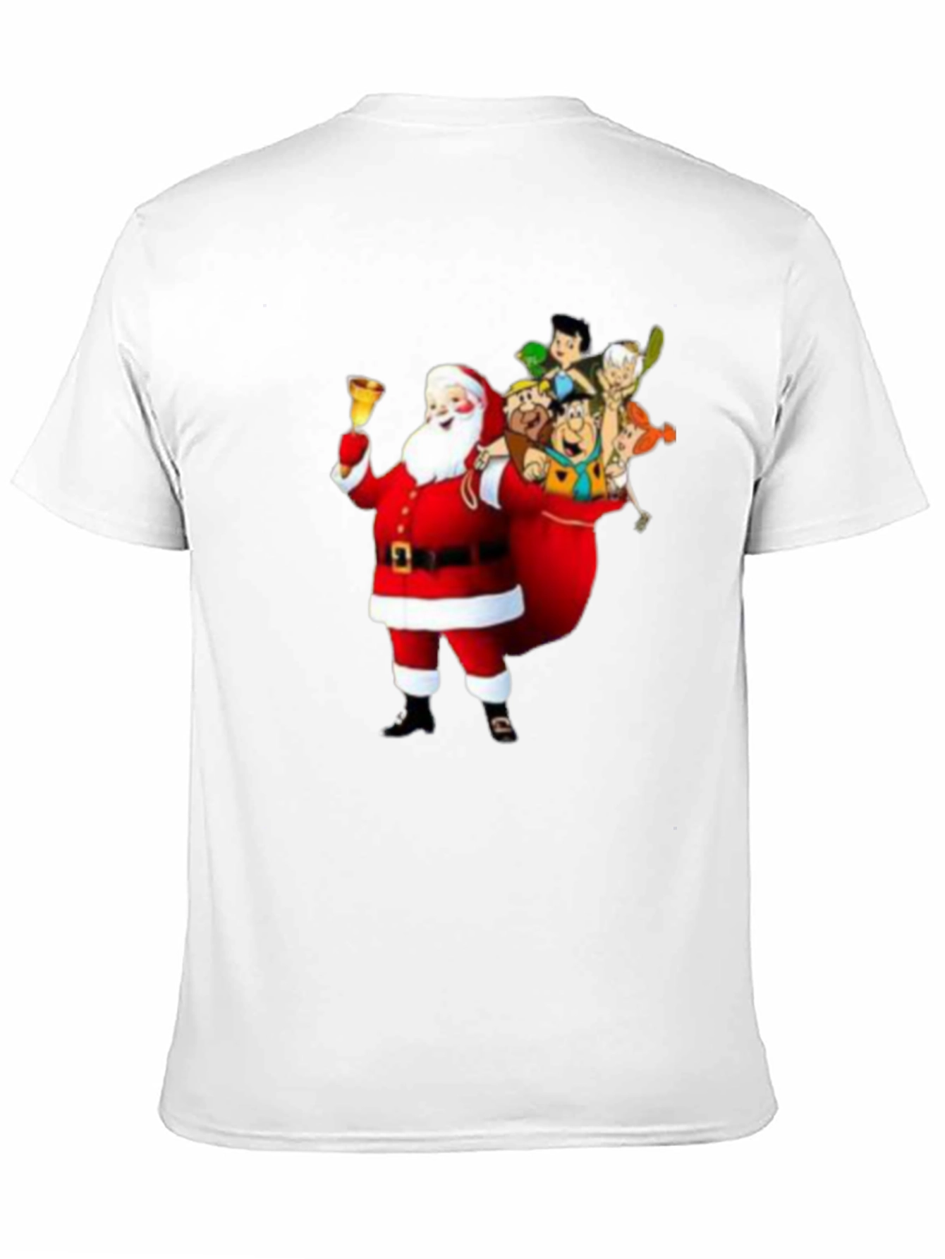 Santa Flintstones T-Shirt - Christmas Cartoon Tee