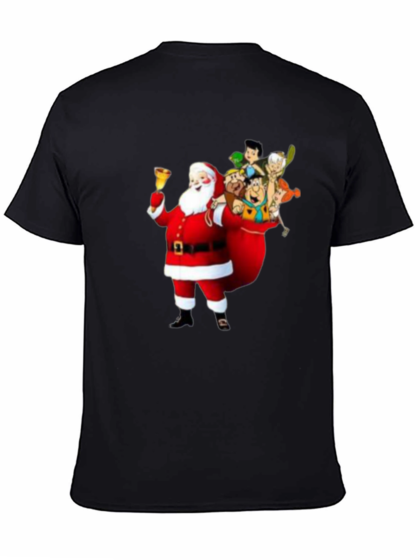 Santa Flintstones T-Shirt - Christmas Cartoon Tee