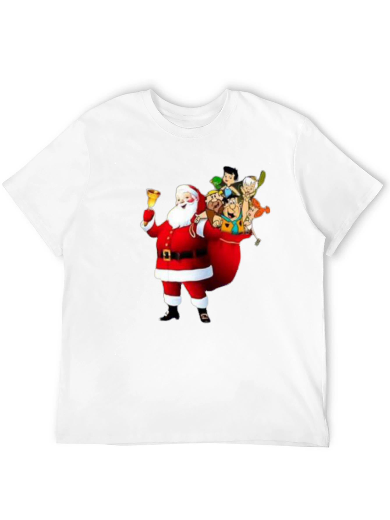 Santa Flintstones T-Shirt - Christmas Cartoon Tee