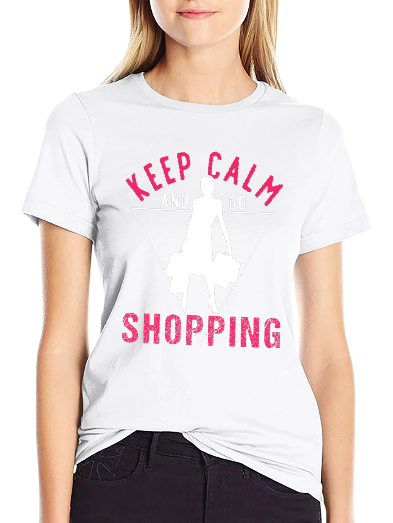 Keep Calm and Go Shopping Black T-Shirt