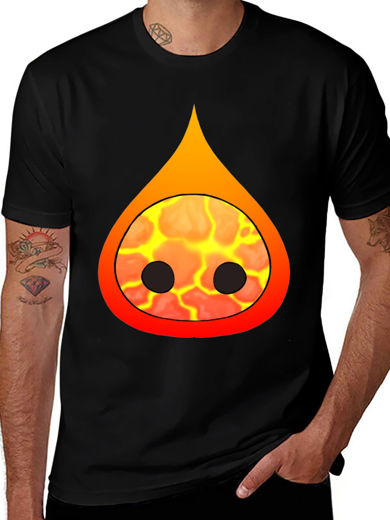 Flame Character Black T-Shirt