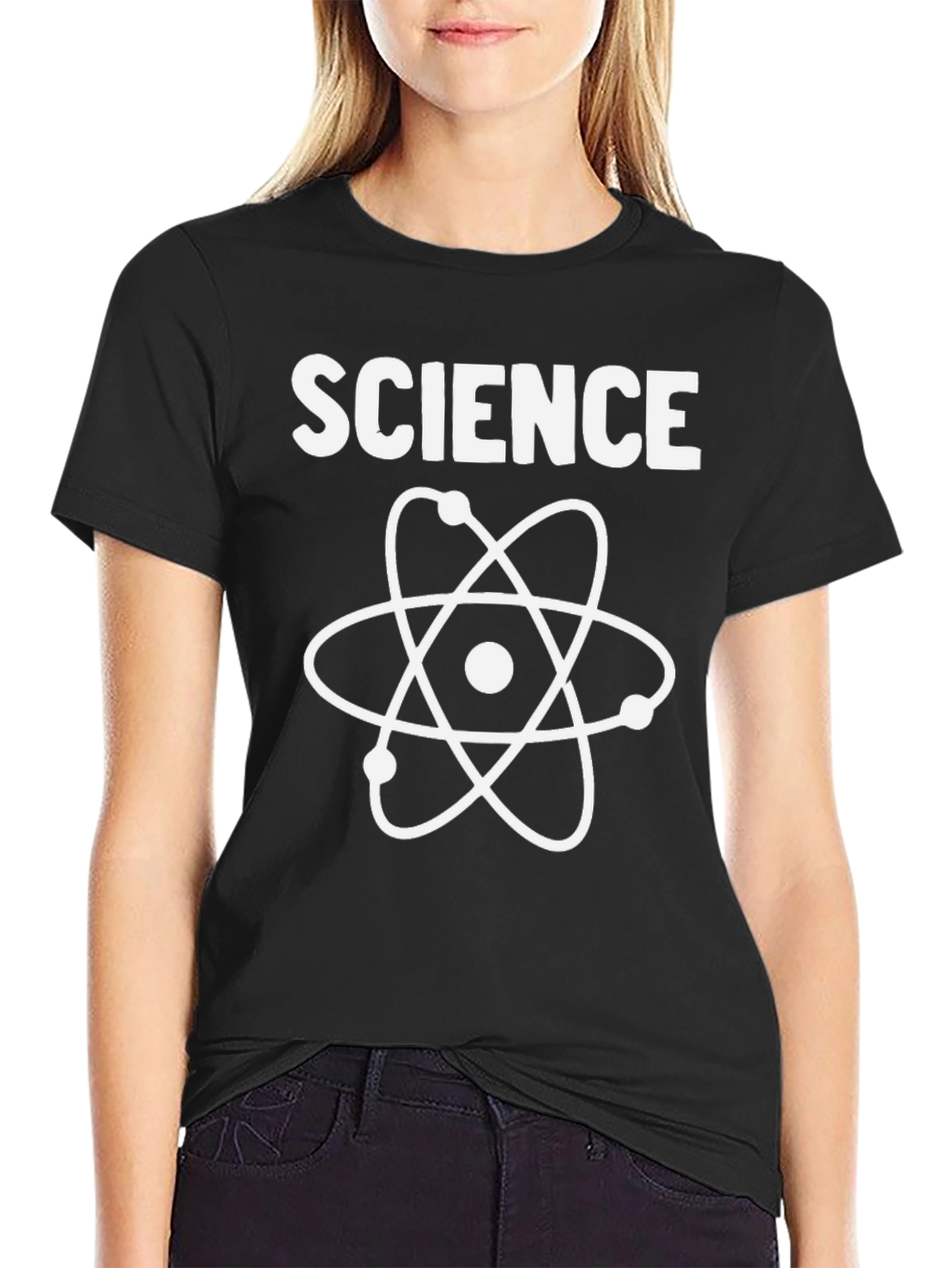 Science Atom Black Graphic Tee