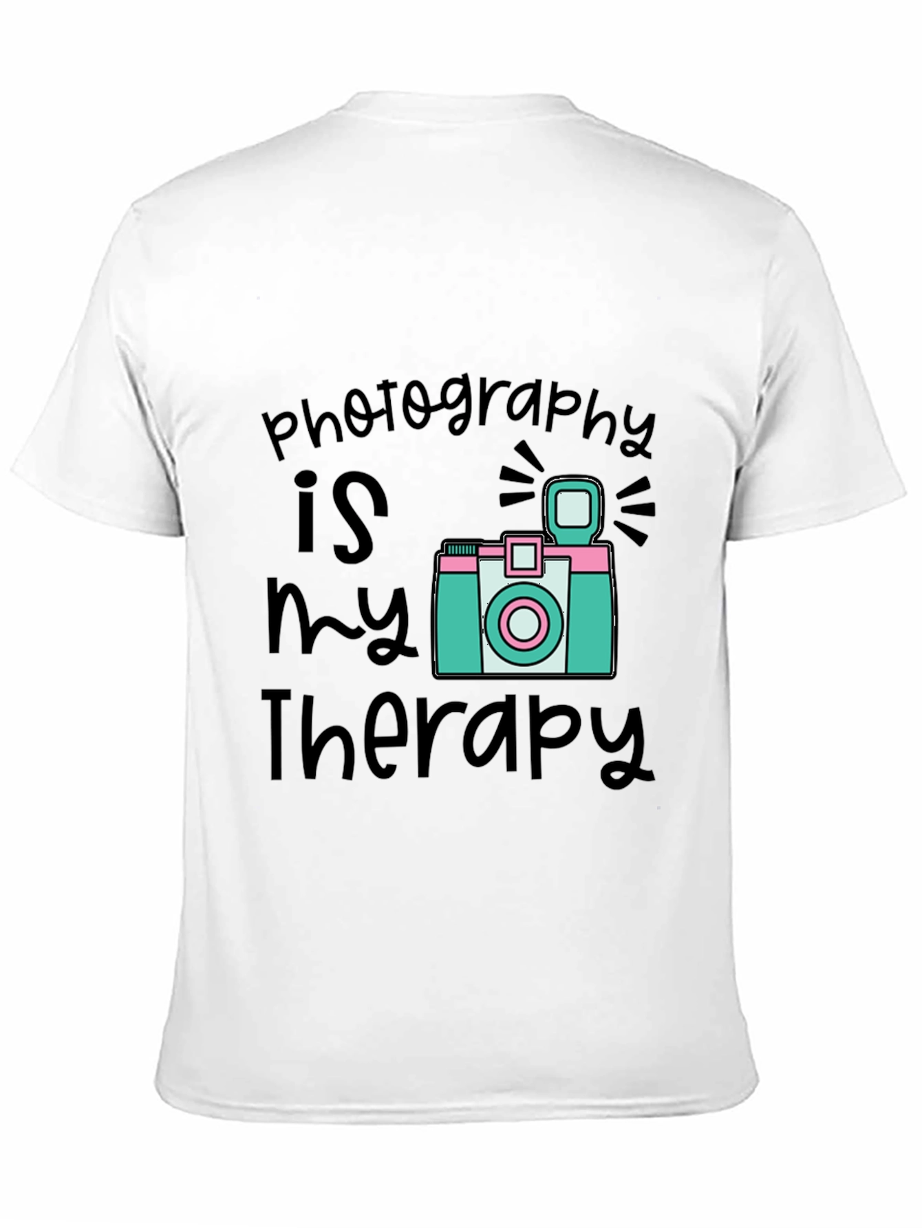 Photography is My Therapy Black T-Shirt