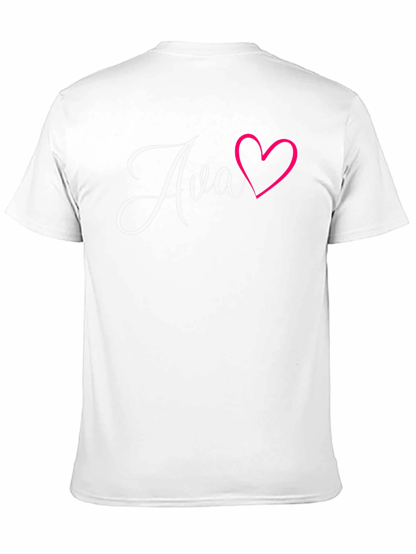 Personalized Ava Heart Graphic Black T-Shirt