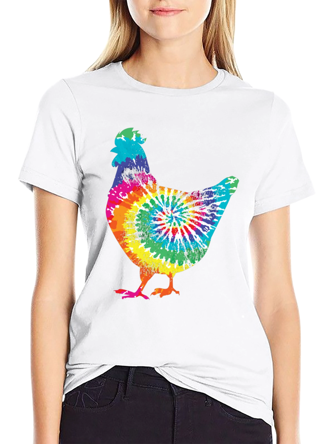 Tie-Dye Chicken Graphic Tee