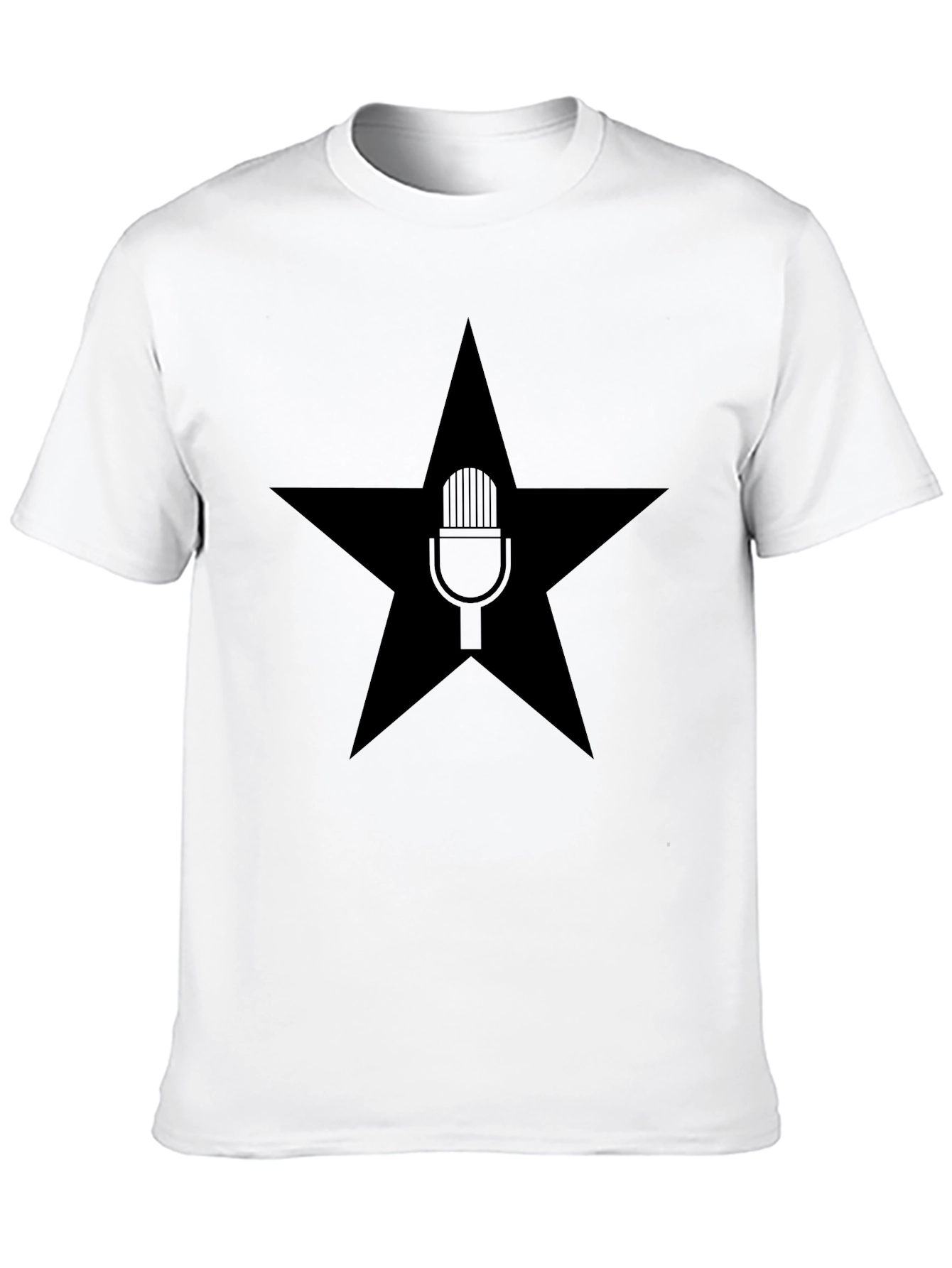 Star Microphone Graphic T-Shirt - Bold Black Tee