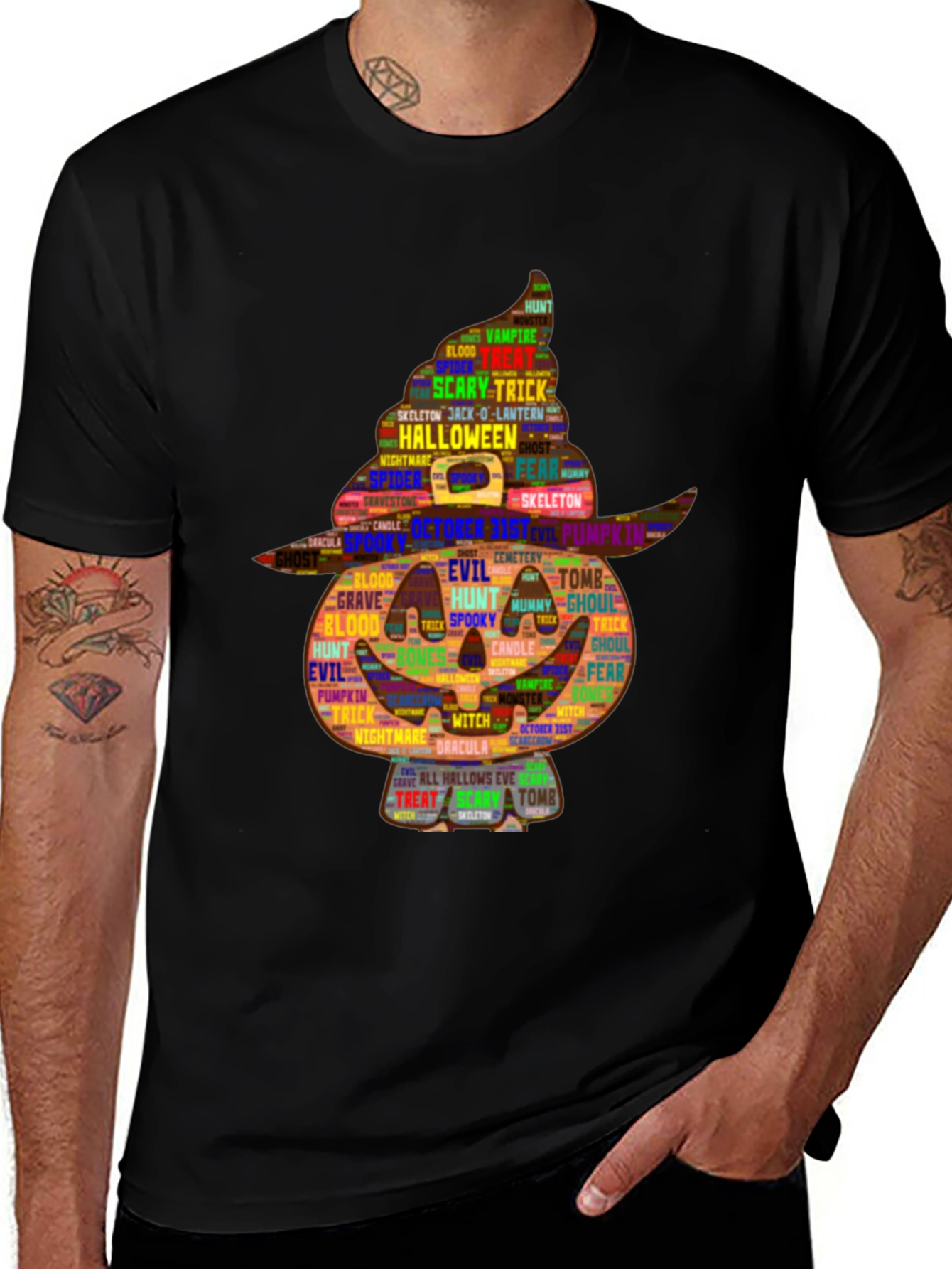Halloween Pumpkin Word Art T-Shirt