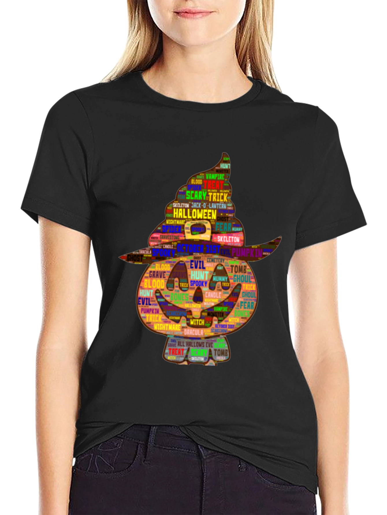 Halloween Pumpkin Word Art T-Shirt