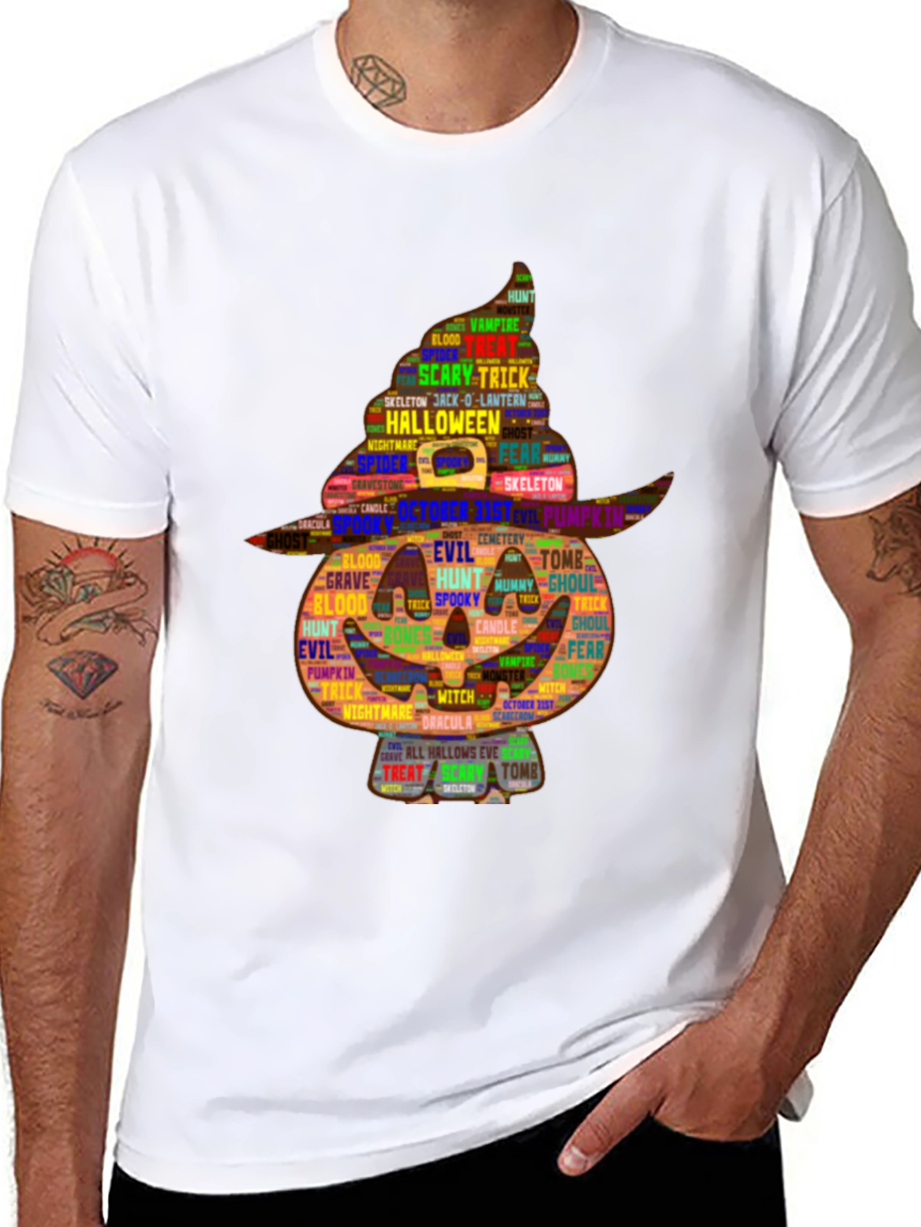 Halloween Pumpkin Word Art T-Shirt