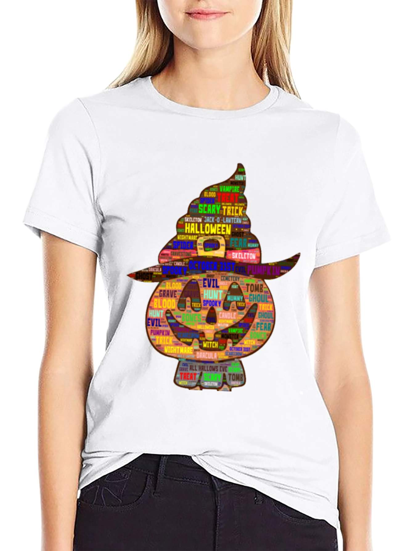 Halloween Pumpkin Word Art T-Shirt