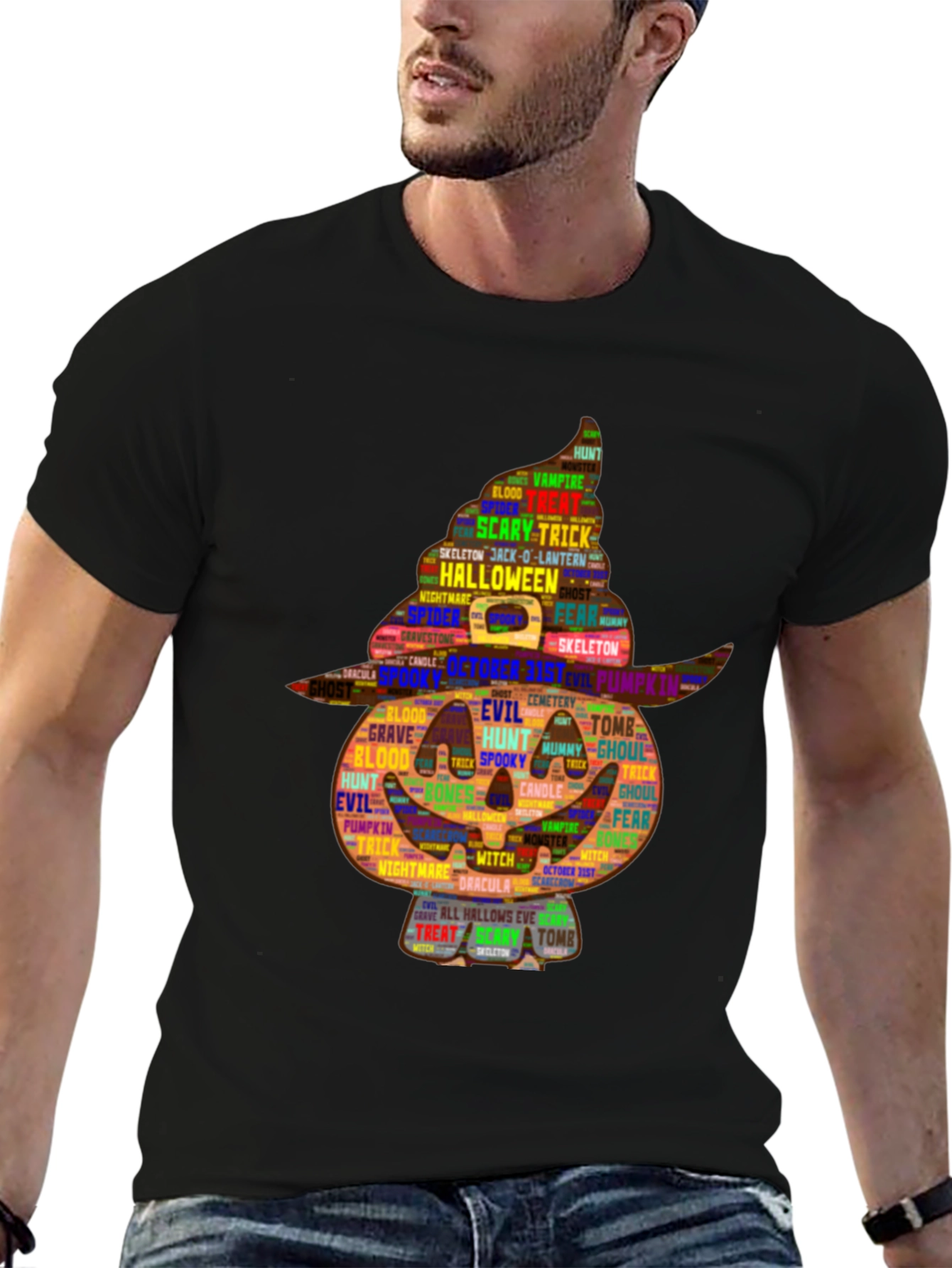Halloween Pumpkin Word Art T-Shirt