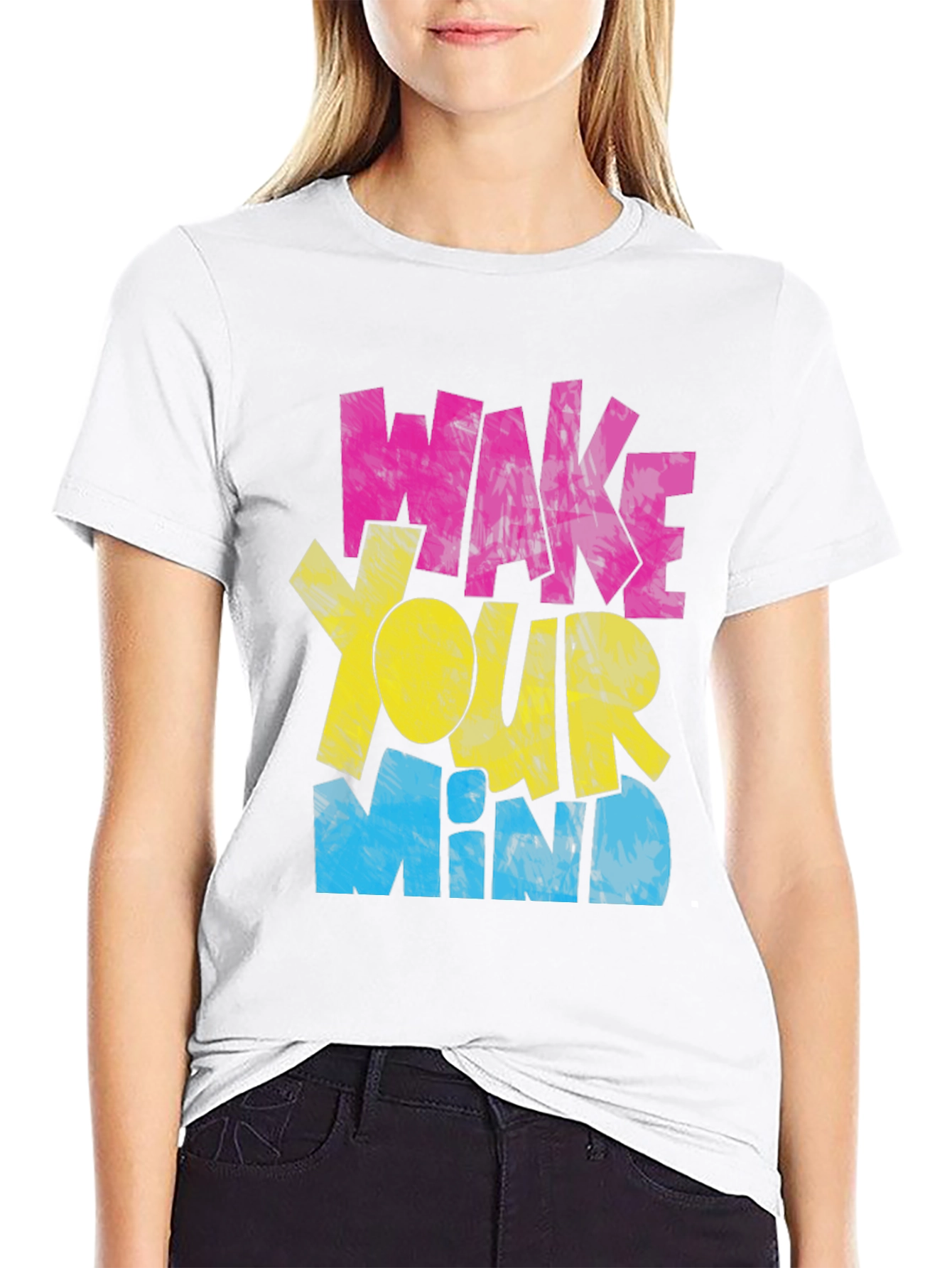 Wake Your Mind Graphic Print Mens T-Shirt