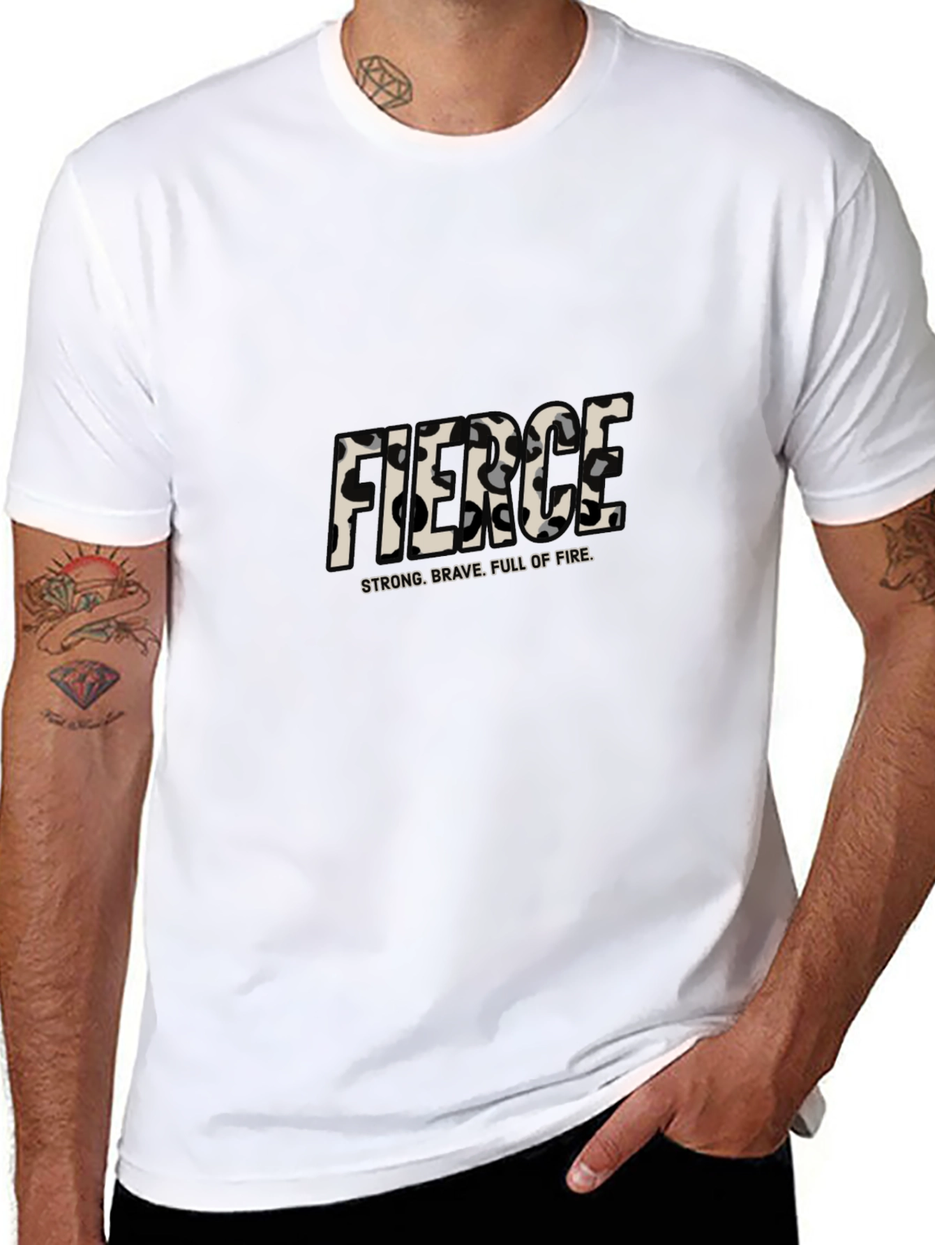 Fierce Print Black T-Shirt