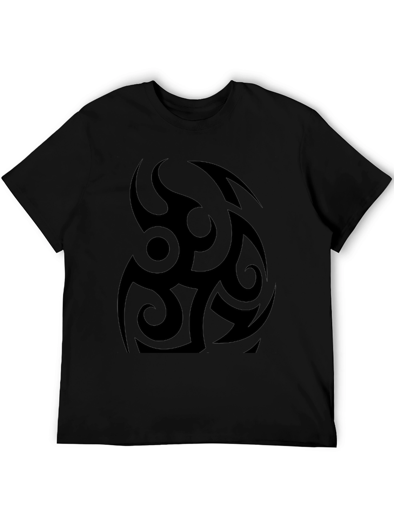 Mens Black Tribal Graphic T-Shirt