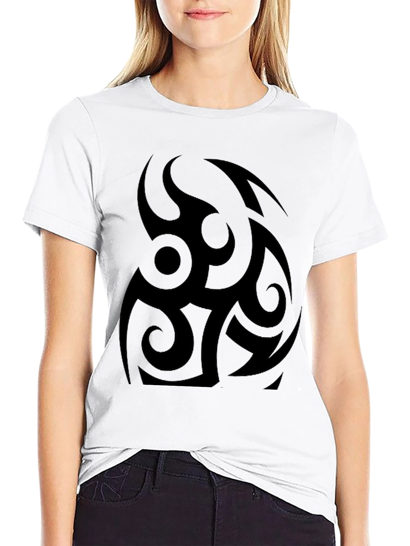 Mens Black Tribal Graphic T-Shirt