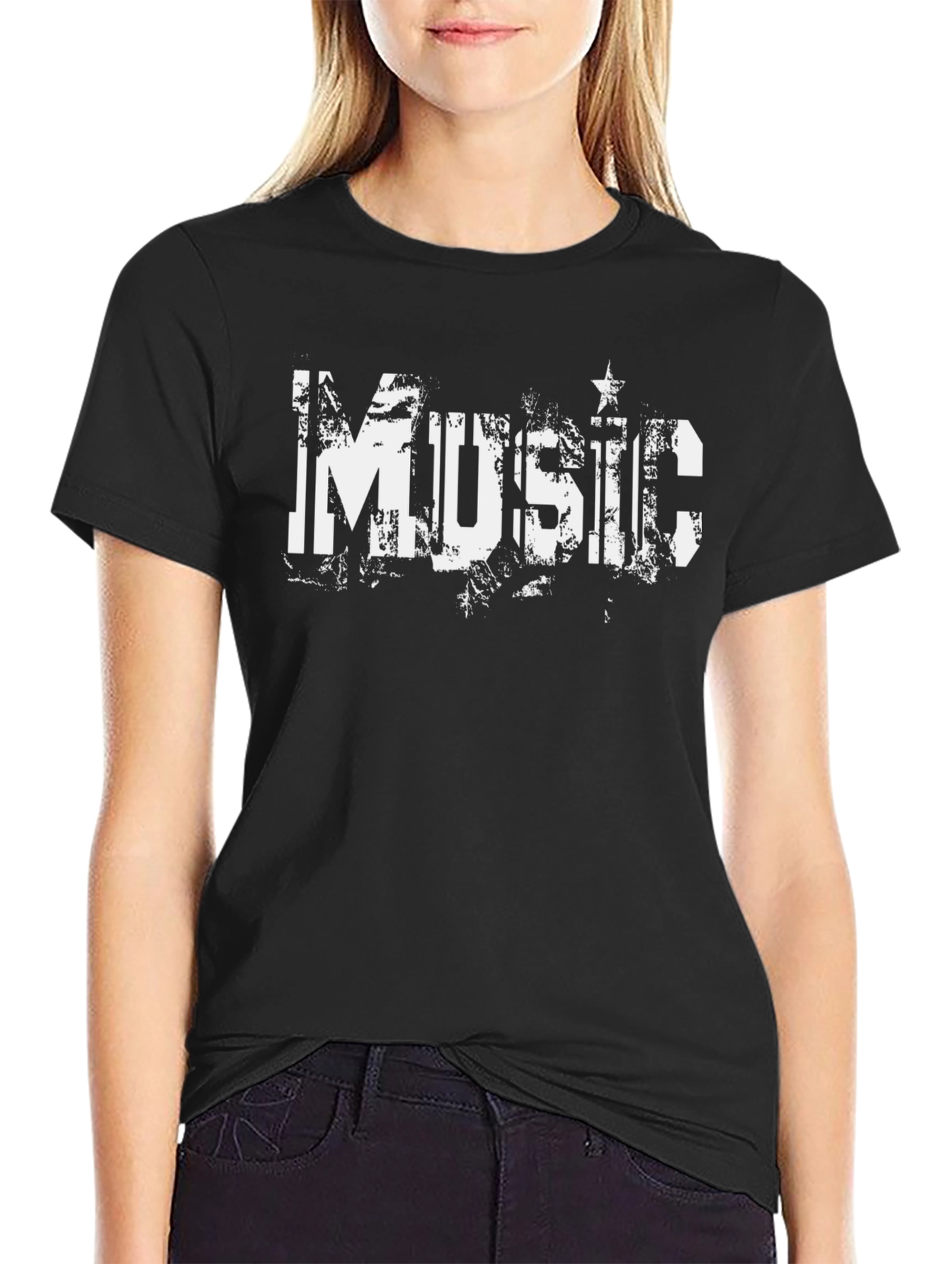 Music Distressed Graphic T-Shirt