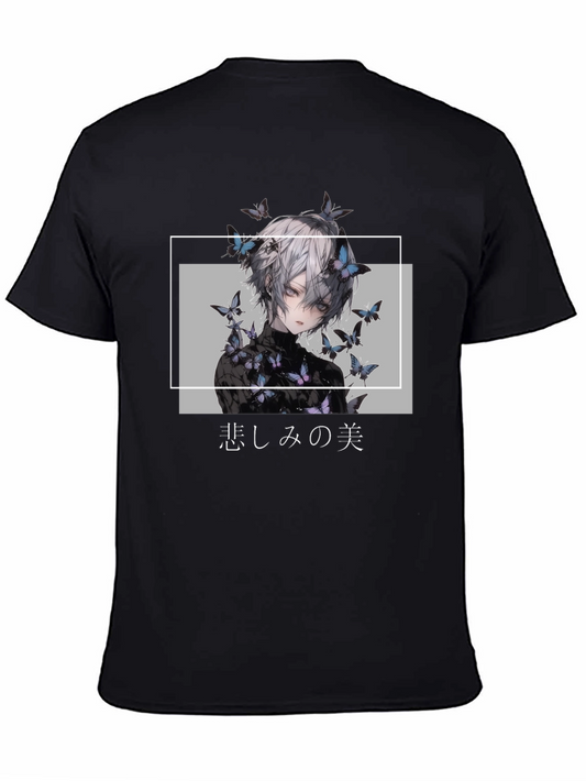 Anime Butterfly Graphic Print T-Shirt