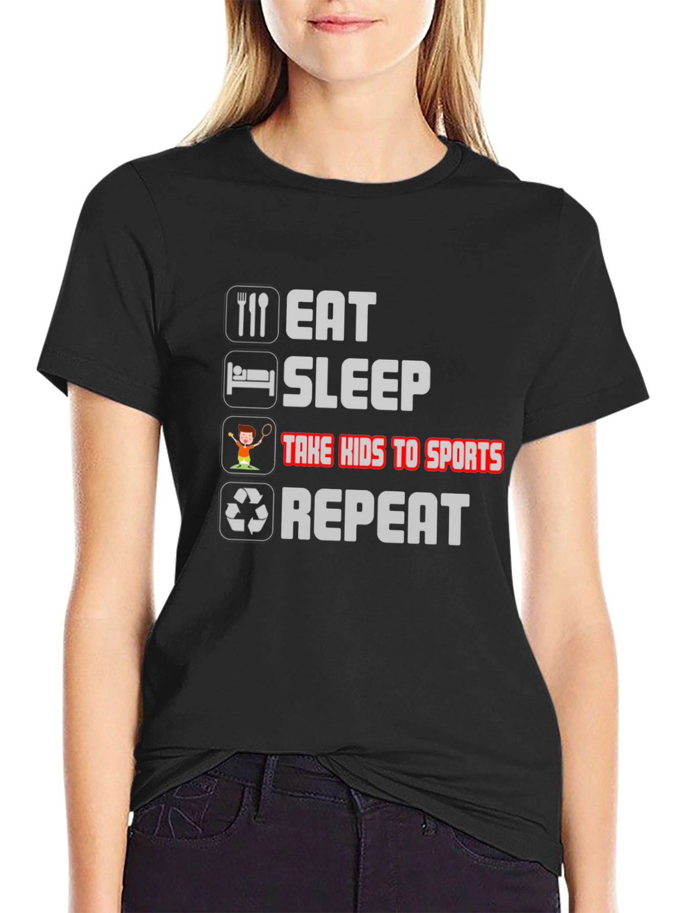 Eat Sleep Take Kids to Sports Repeat T-Shirt