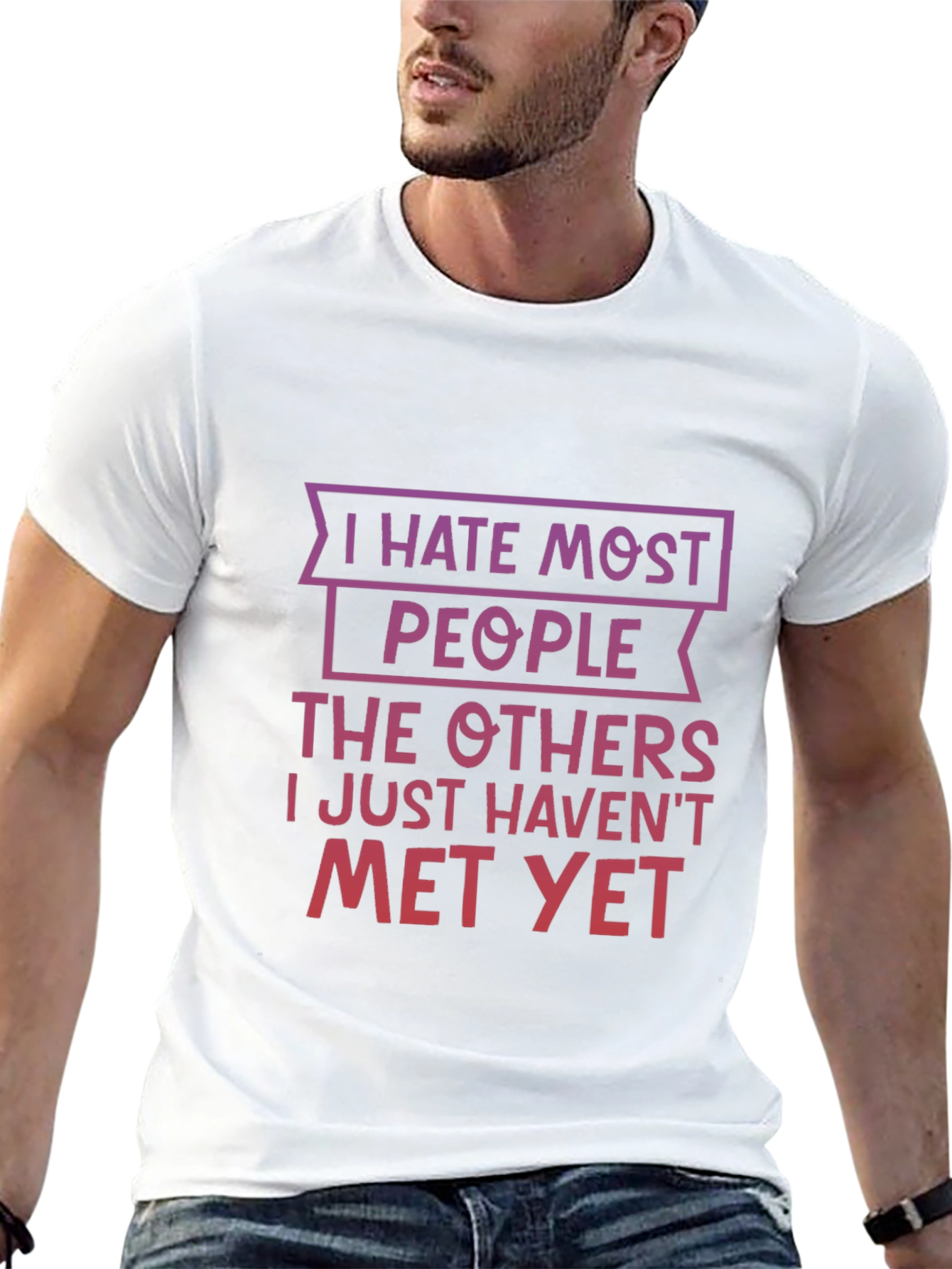 Funny I Hate Most People Graphic T-Shirt
