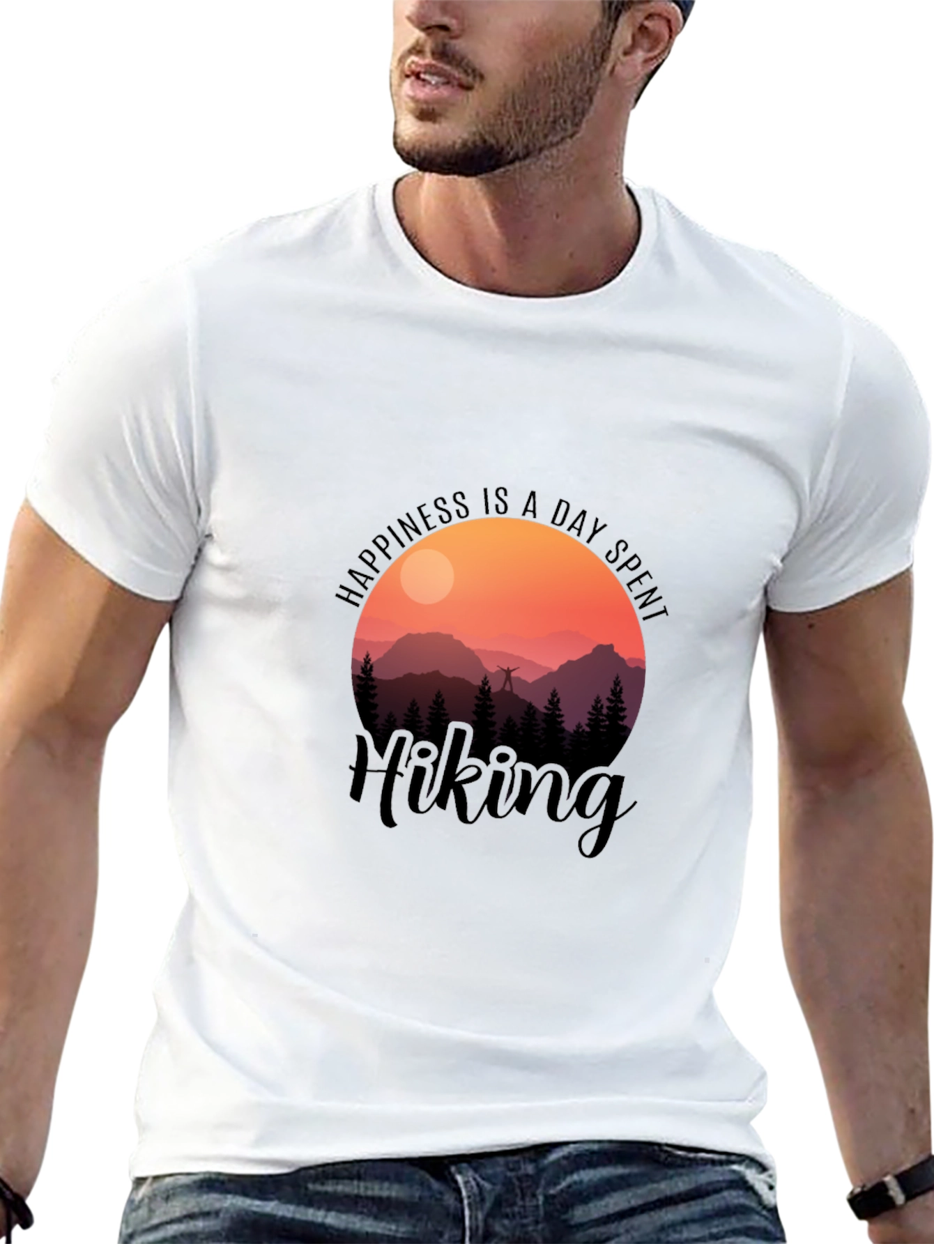 Happiness is a Day Spent Hiking Graphic T-Shirt