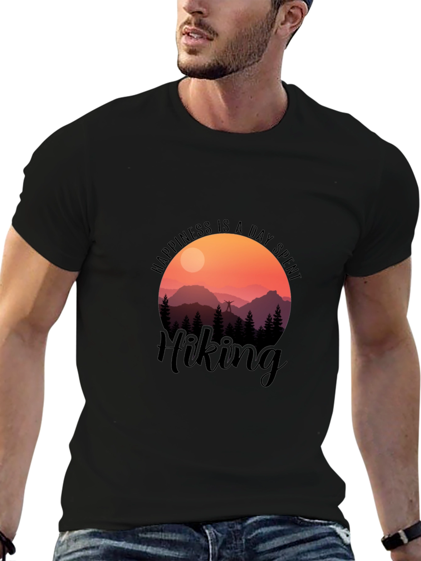 Happiness is a Day Spent Hiking Graphic T-Shirt