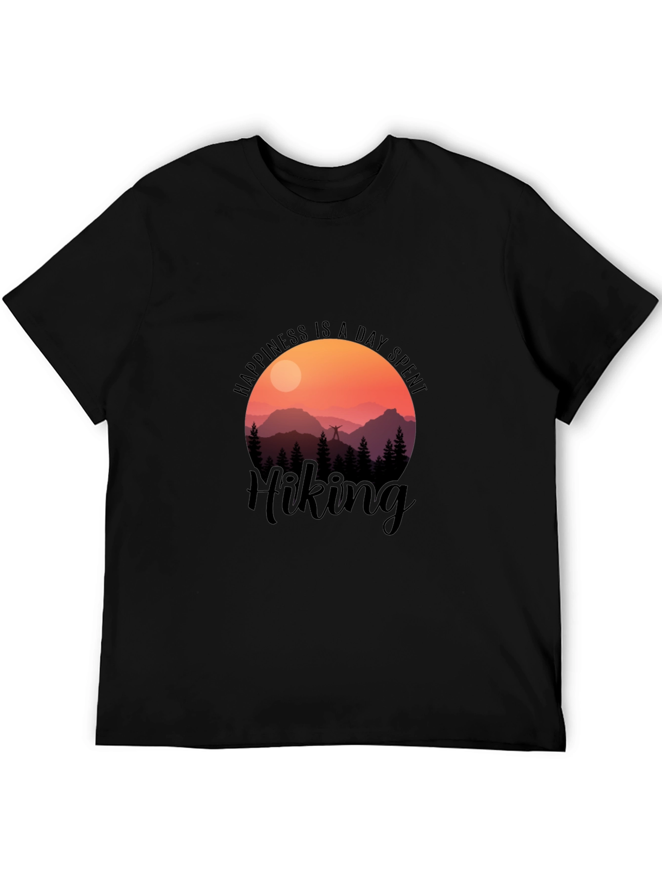 Happiness is a Day Spent Hiking Graphic T-Shirt