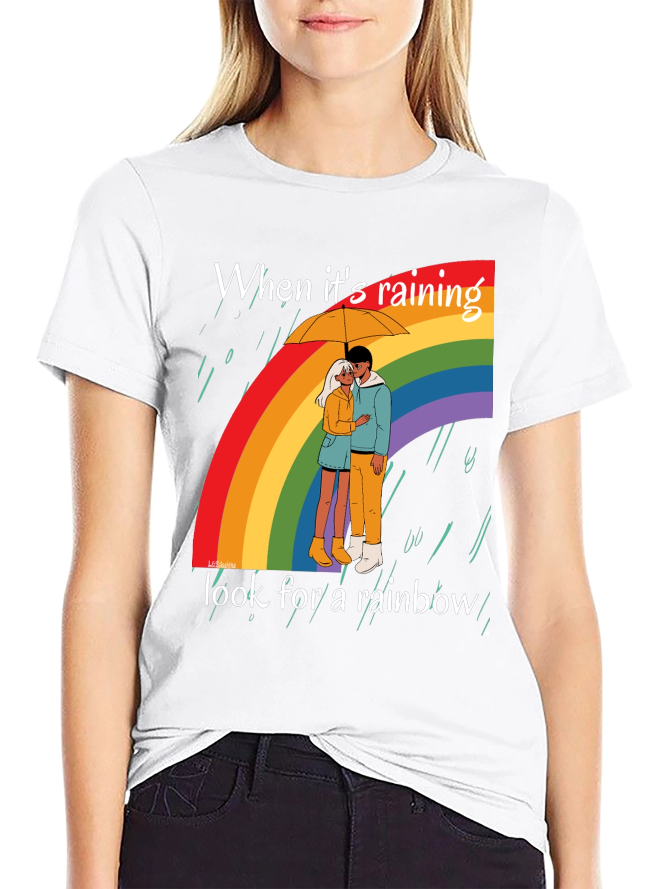 Rainbow Couple Graphic T-Shirt