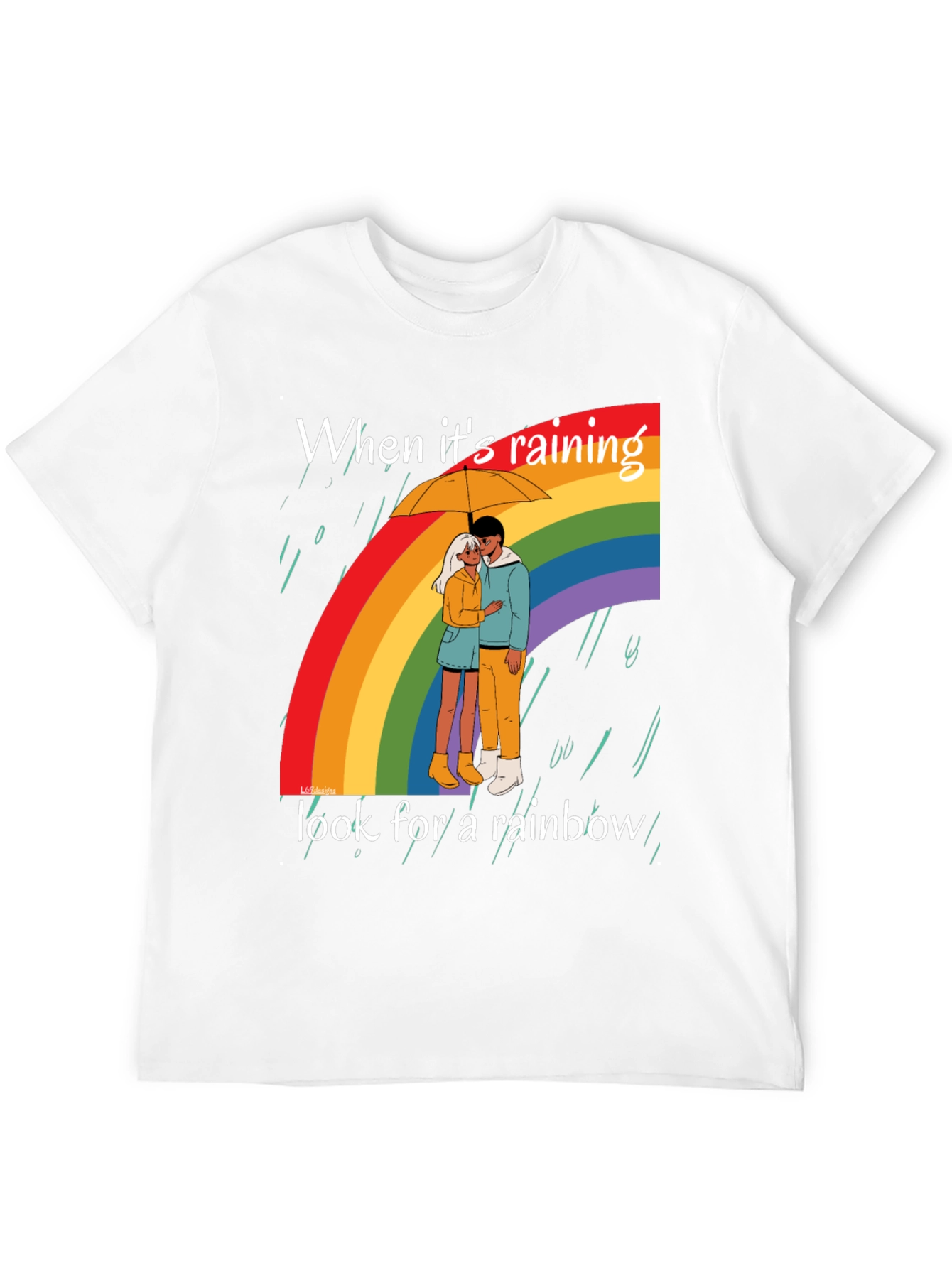 Rainbow Couple Graphic T-Shirt