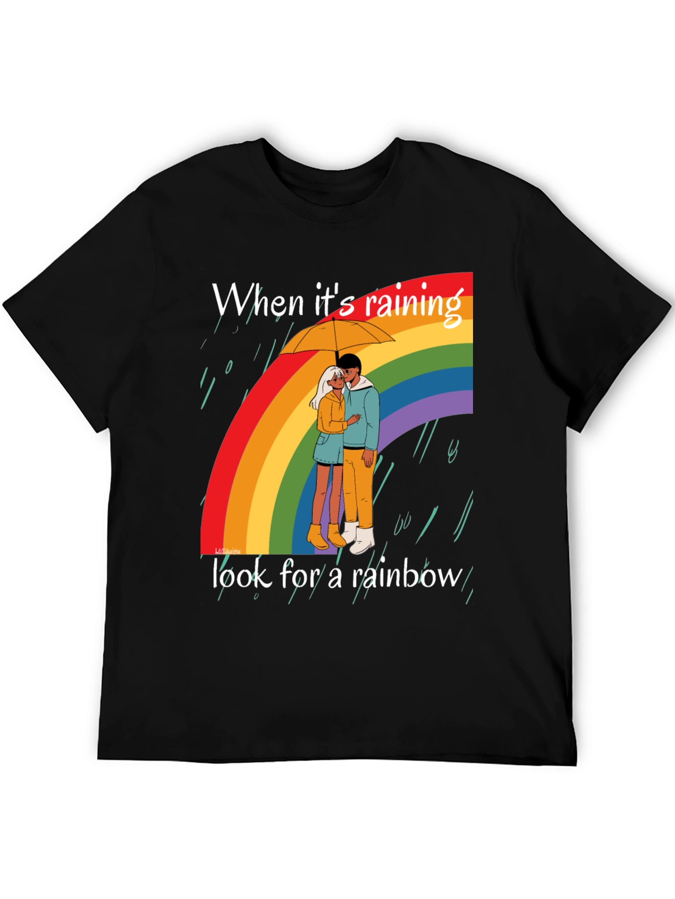 Rainbow Couple Graphic T-Shirt